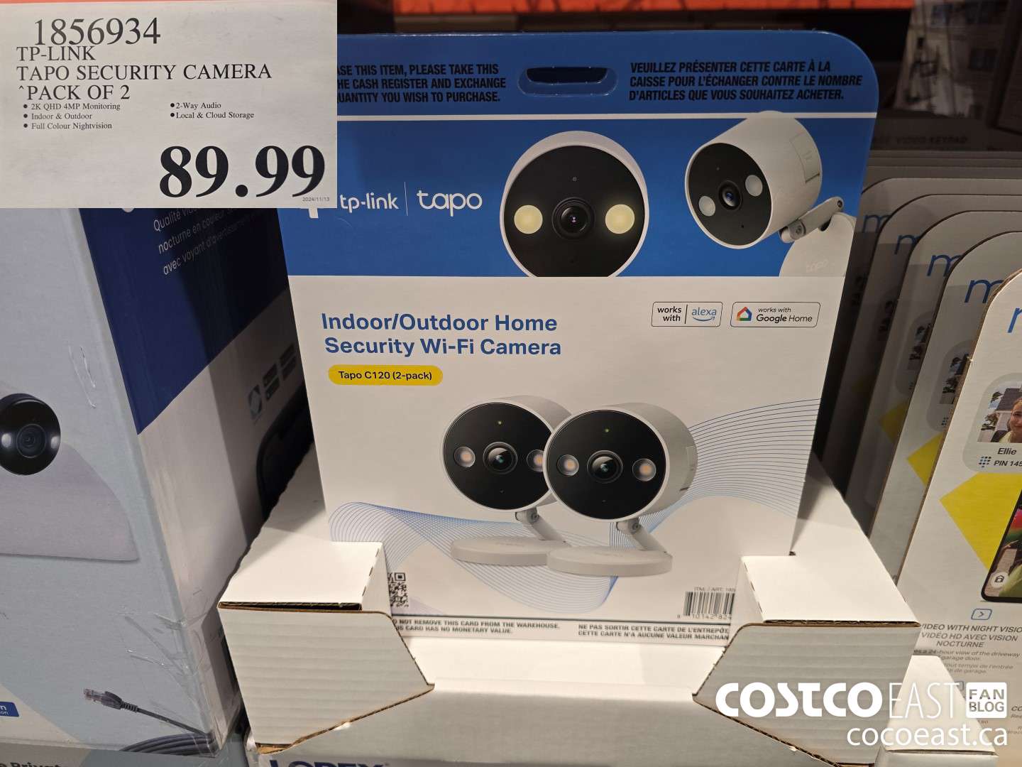 1856934 TP-LINK TAPO SECURITY CAMERA PACK OF 2 $89.99