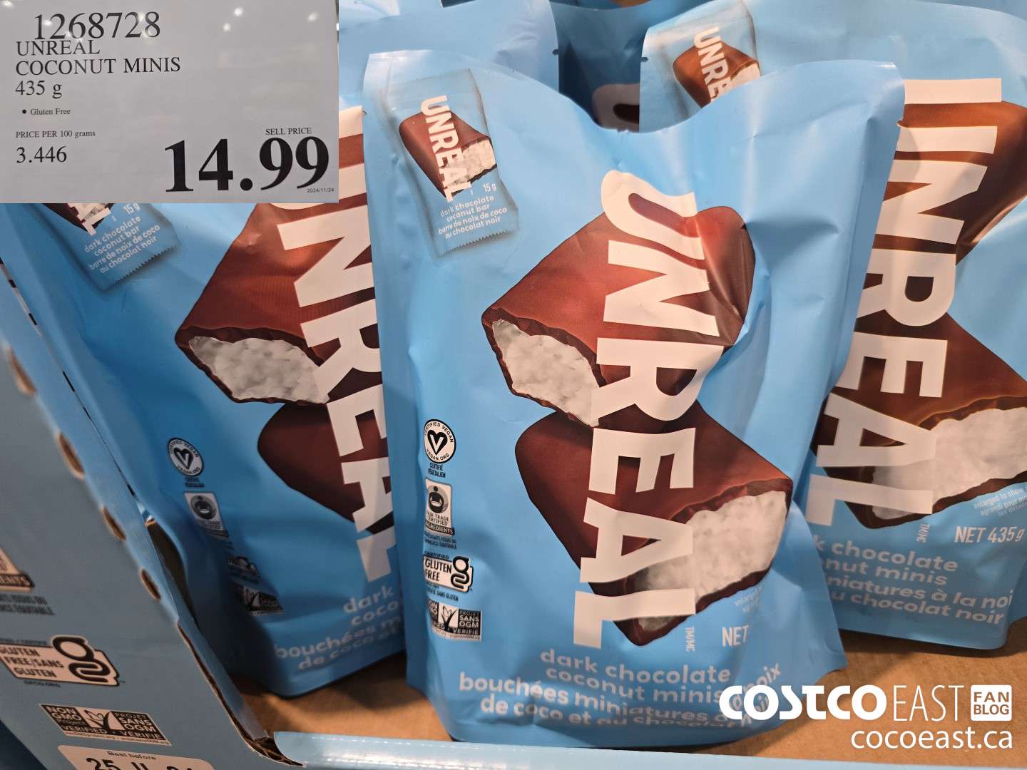 1268728 UNREAL COCONUT MINIS 435g $11.49