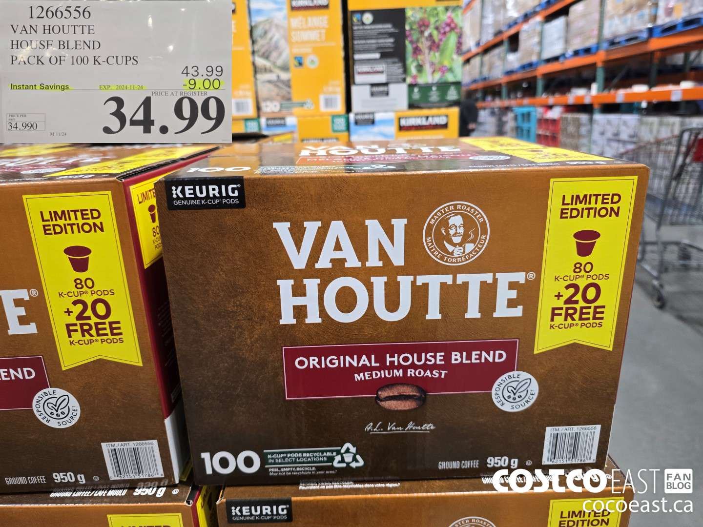 1266556 VAN HOUTTE HOUSE BLEND PACK OF 100 K-CUPS ($9.00 INSTANT SAVINGS EXPIRES ON 2024-11-24) $34.99