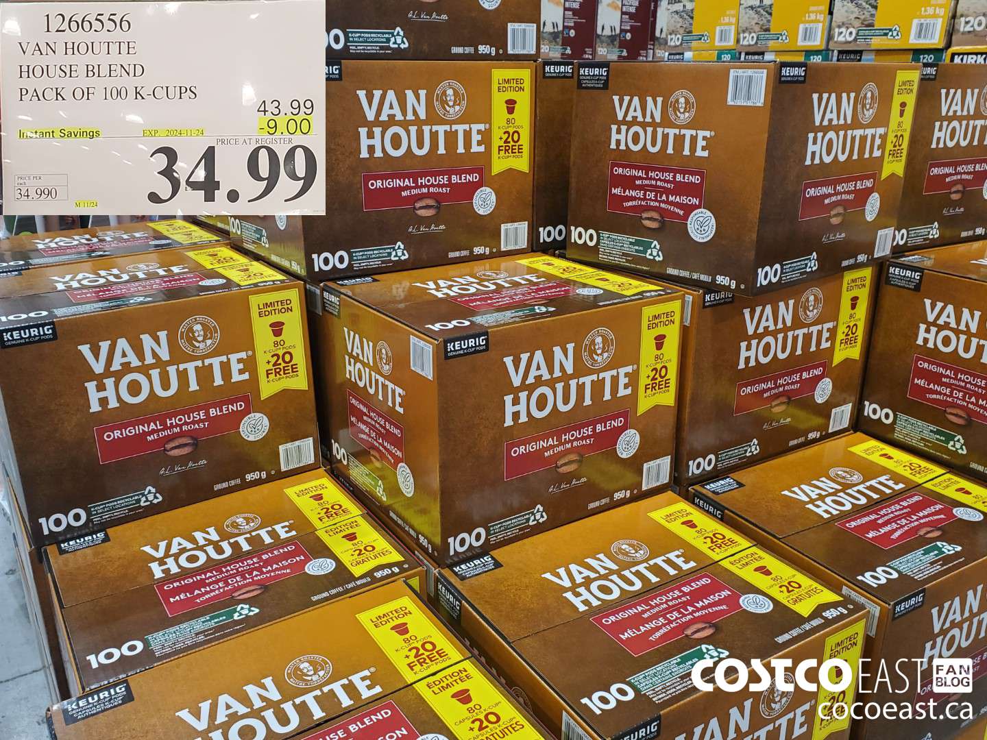 1266556 VAN HOUTTE HOUSE BLEND PACK OF 100 K-CUPS ($9.00 INSTANT SAVINGS EXPIRES ON 2024-11-24) $34.99