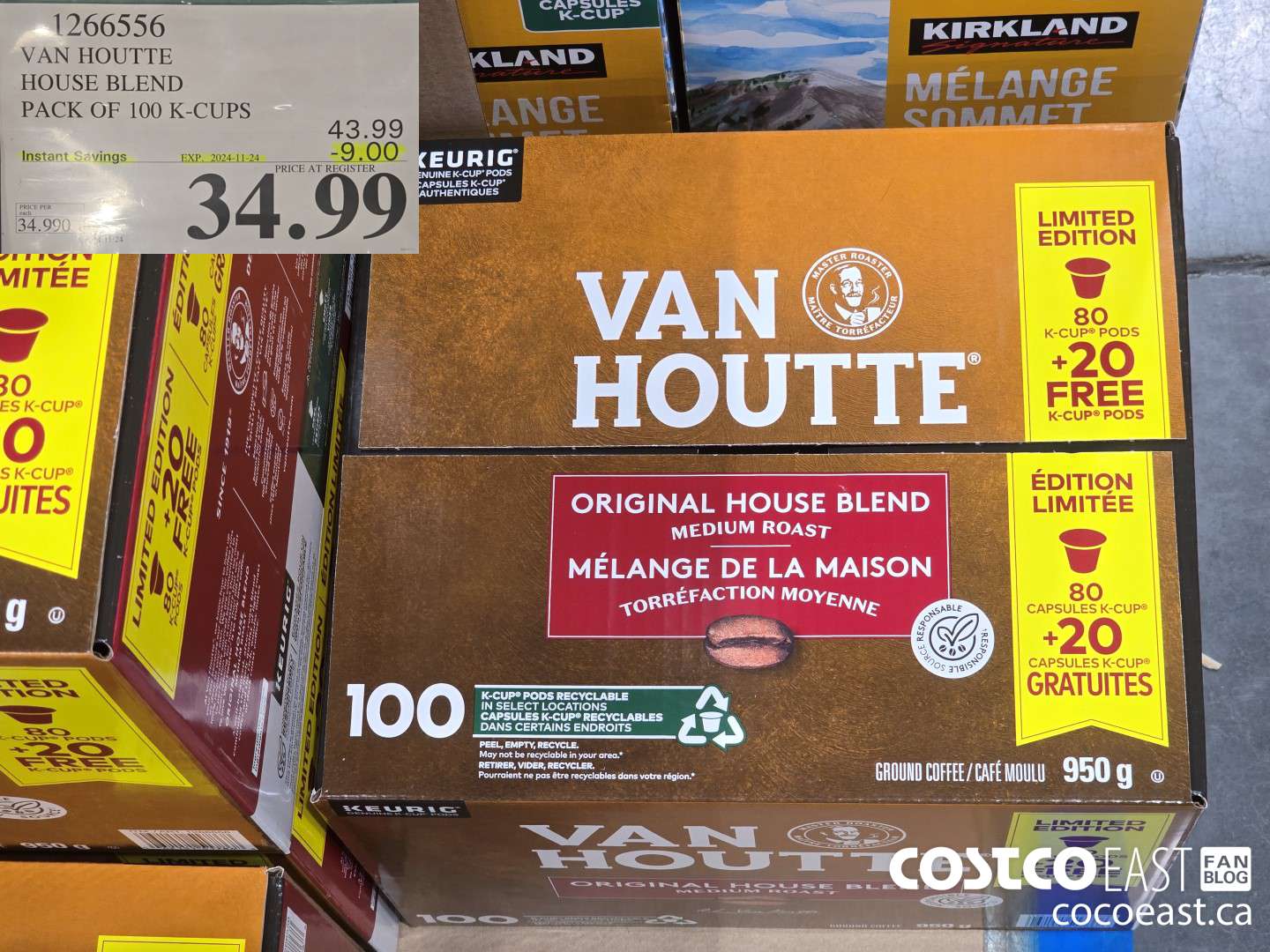 266556 VAN HOUTTE HOUSE BLEND PACK OF 80 K-CUPS ($9.00 INSTANT SAVINGS EXPIRES ON 2024-11-24) $34.99