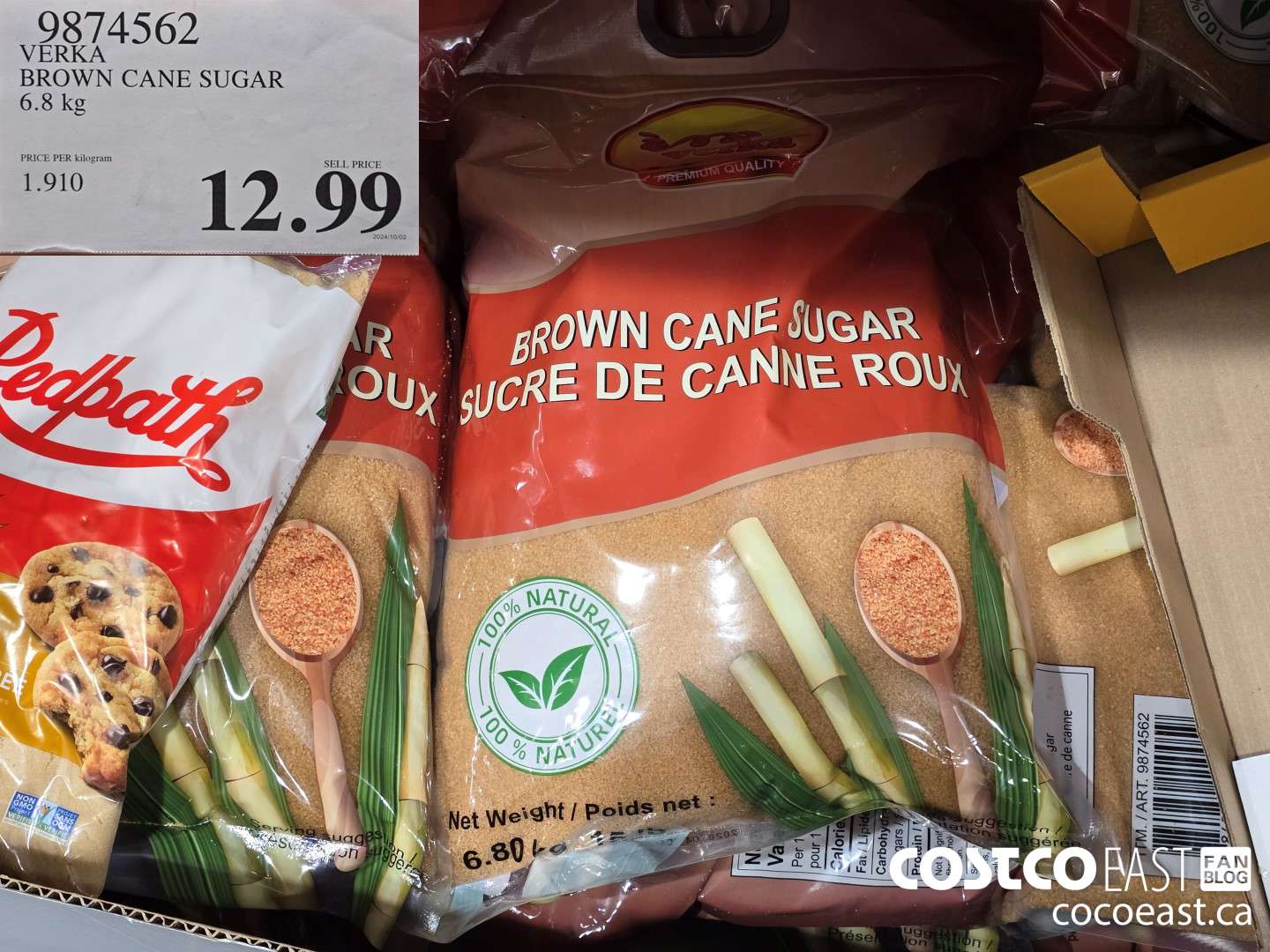 9874562 VERKA BROWN CANE SUGAR 6.8 kg $12.99