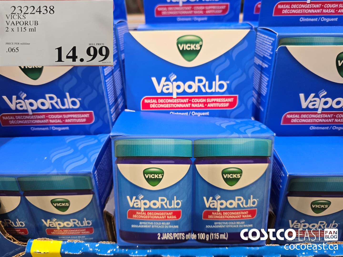 2322438 VICKS VAPORUB 2 X 115 ml $14.99
