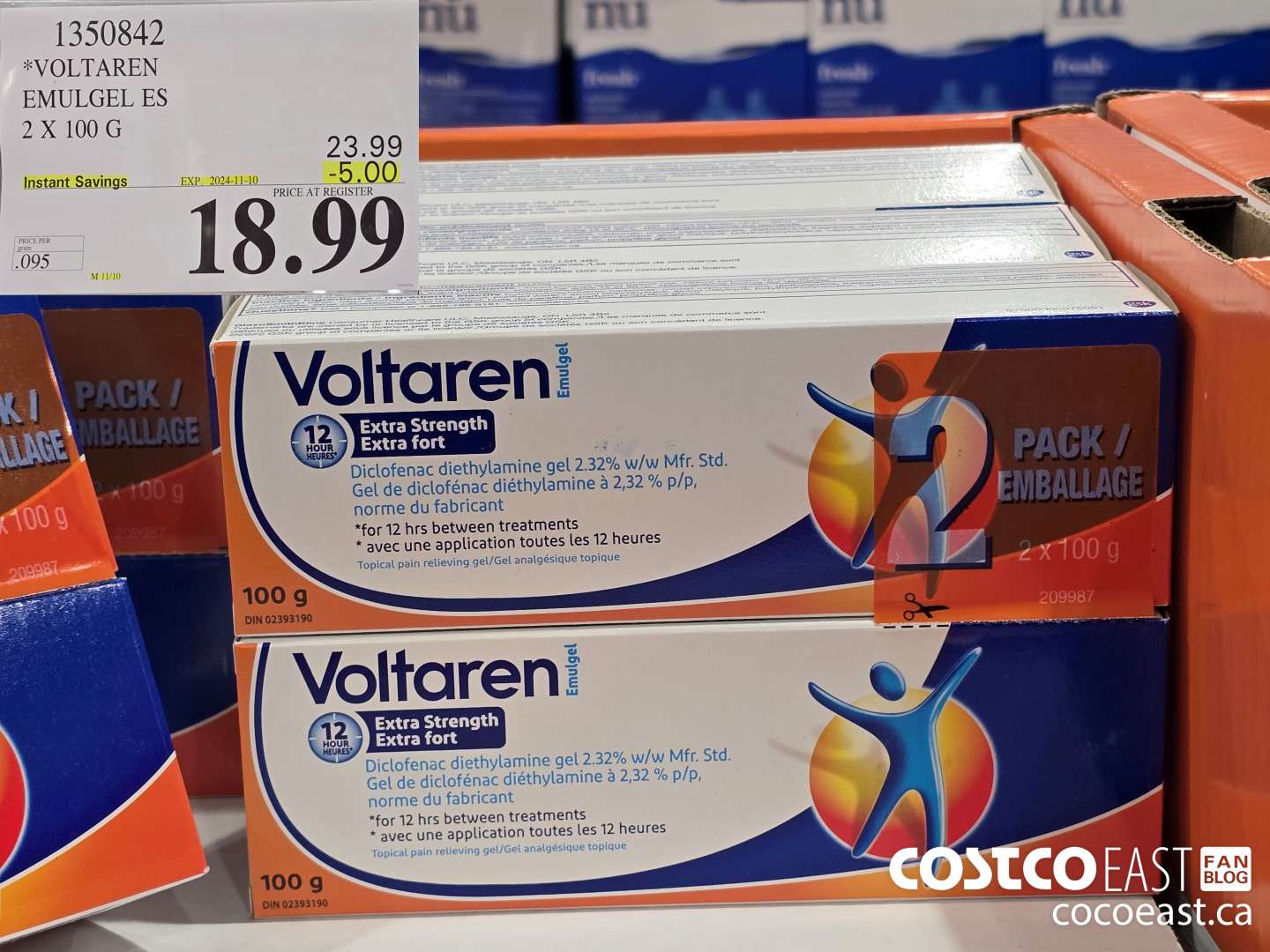 1350842 VOLTAREN EMULGEL ES 2 X 100 G ($5.00 INSTANT SAVINGS EXPIRES ON 2024-11-10) $18.99