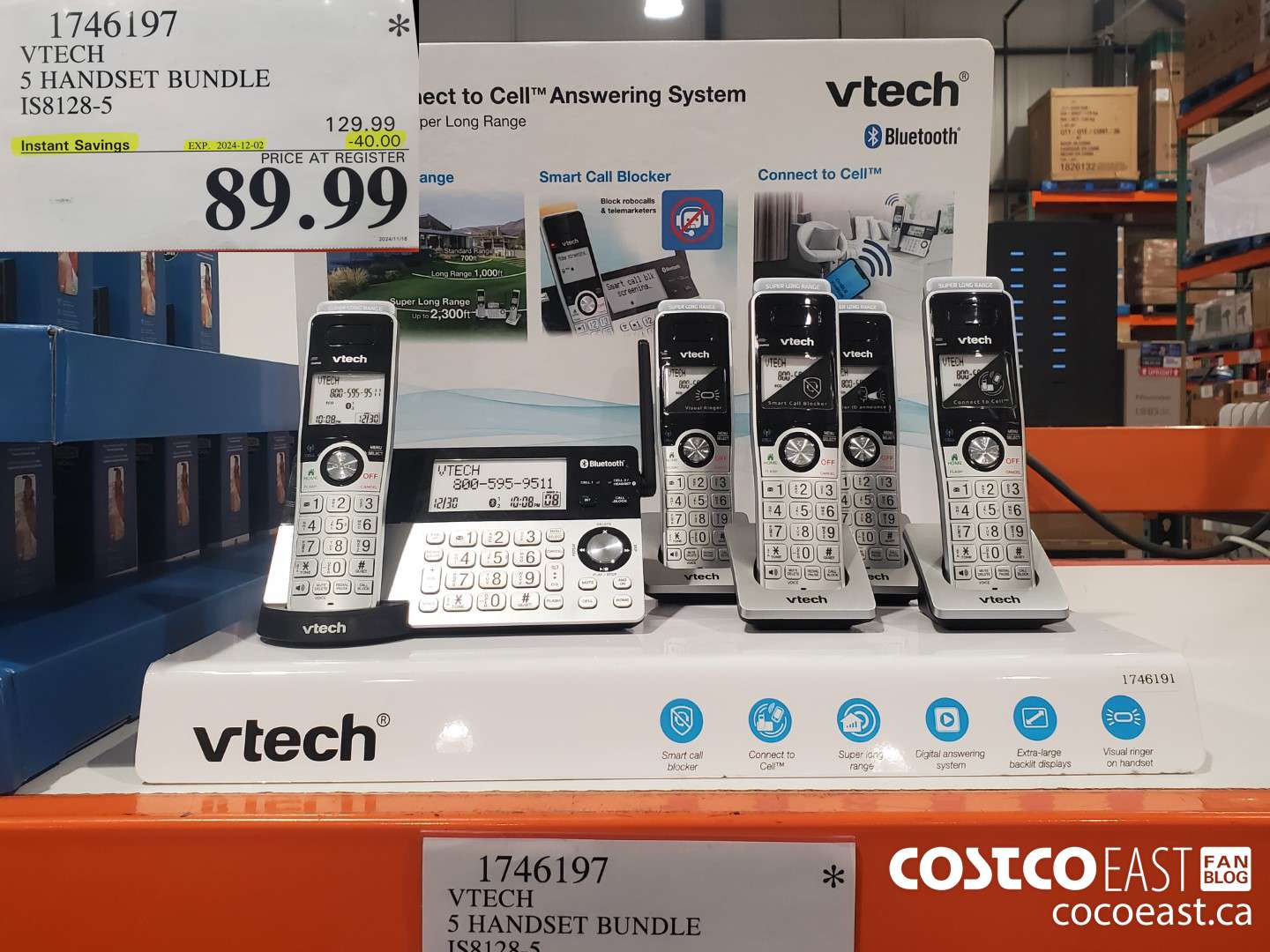 1746197 VTECH S HANDSET BUNDLE IS8128-5 ($30.00 INSTANT SAVINGS EXPIRES ON 2024-12-02) $89.99