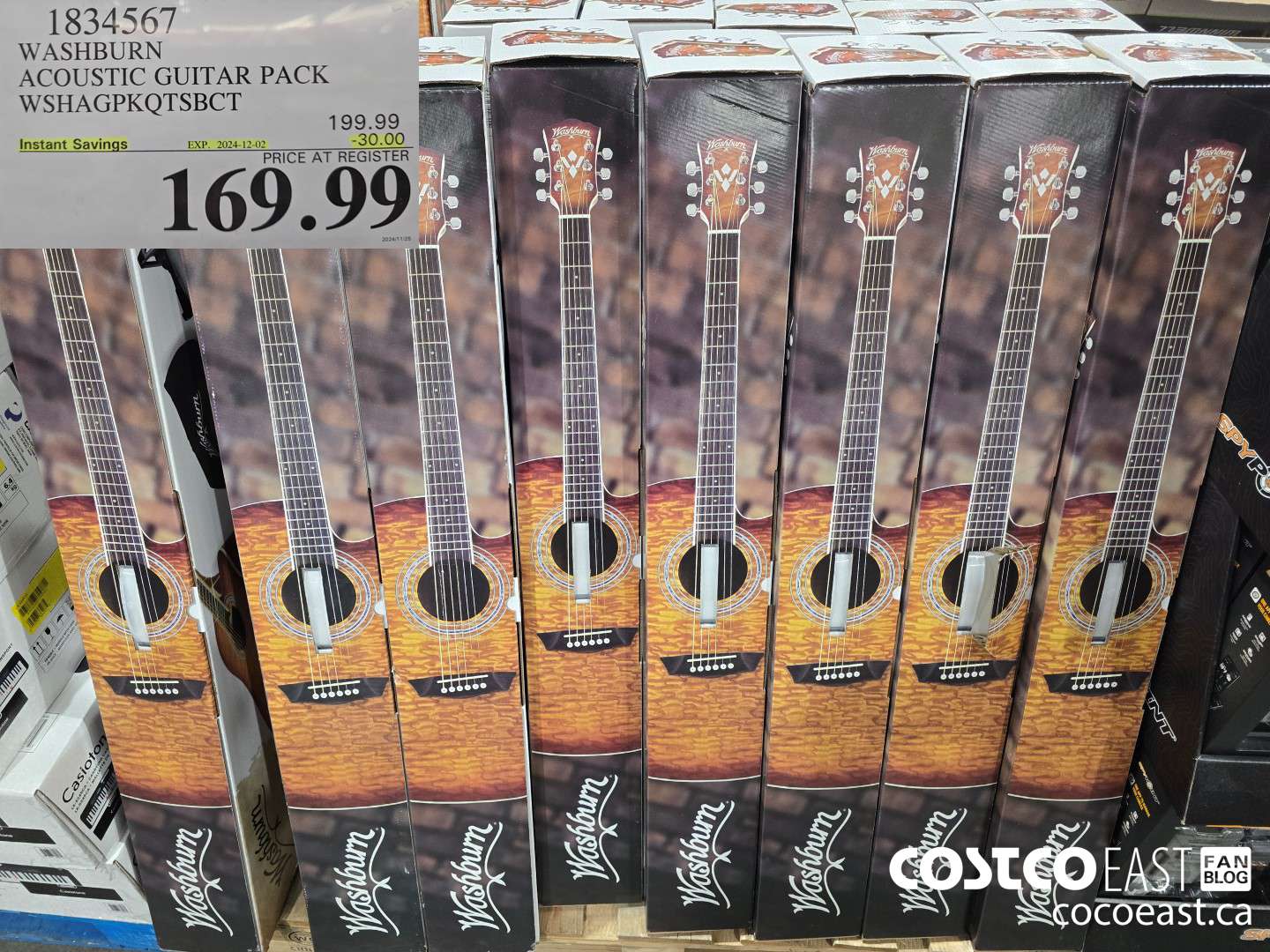 1834567 WASHBURN ACOUSTIC GUITAR PACK WSHAGPKQTSBCT ($30.00 INSTANT SAVINGS EXPIRES ON 2024-12-02) $169.99