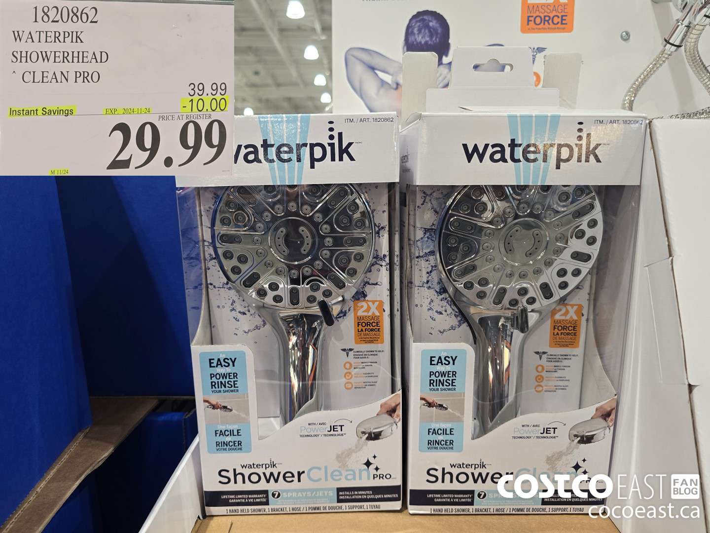 1820862 WATERPIK SHOWERHEAD CLEAN PRO ($10.00 INSTANT SAVINGS EXPIRES ON 2024-11-24) $29.99