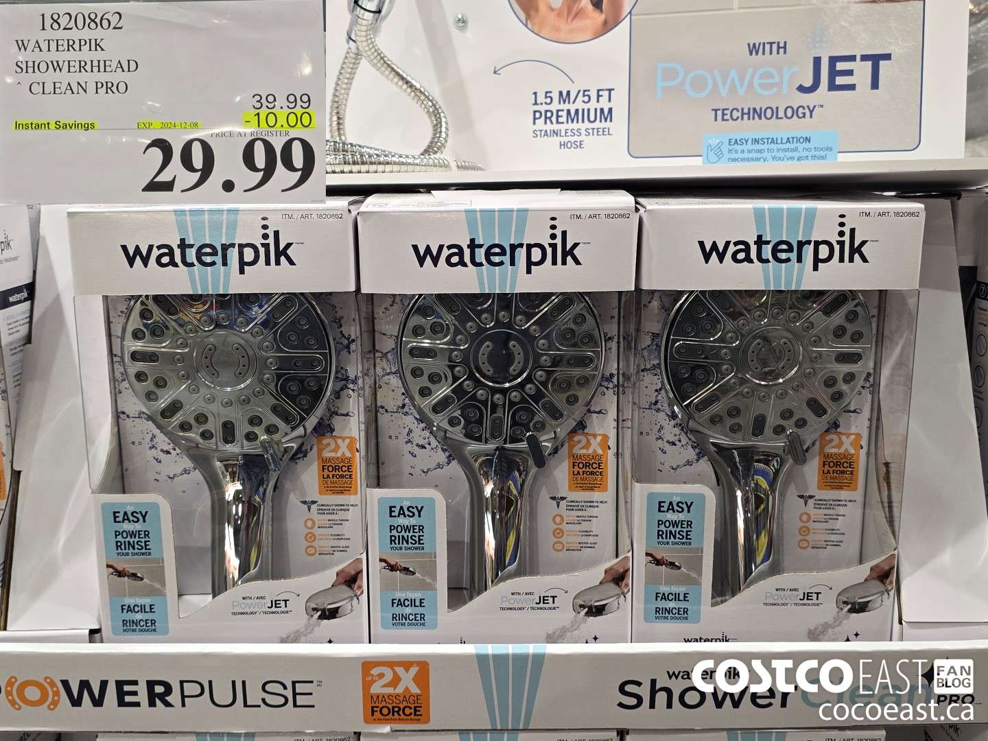 1820862 WATERPIK SHOWERHEAD CLEAN PRO ($10.00 INSTANT SAVINGS EXPIRES ON 2024-12-08) $29.99