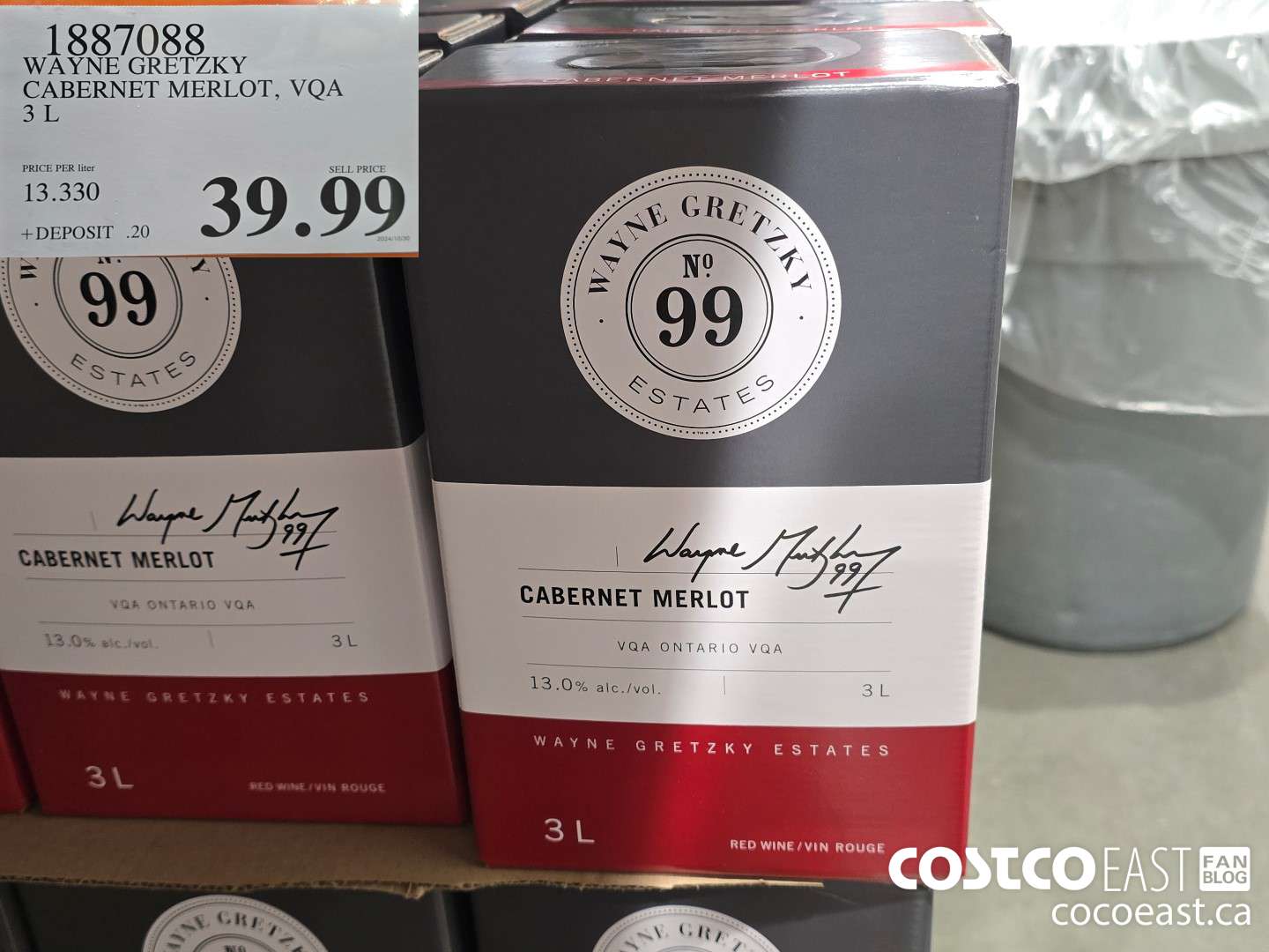 1887088 WAYNE GRETZKY CABERNET MERLOT, VQA 3L $39.99