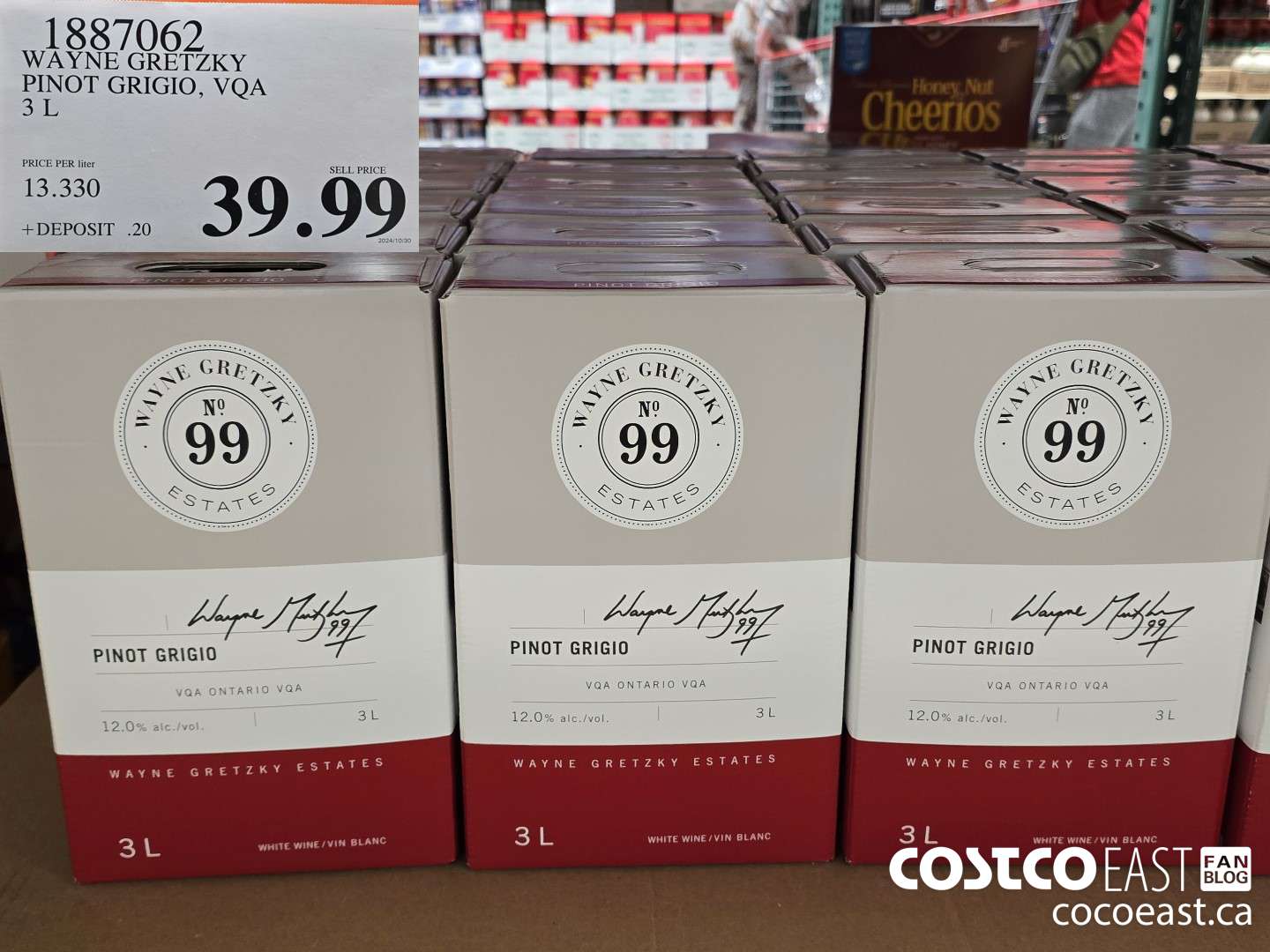 1887062 WAYNE GRETZKY PINOT GRIGIO, VQA 3 L $39.99