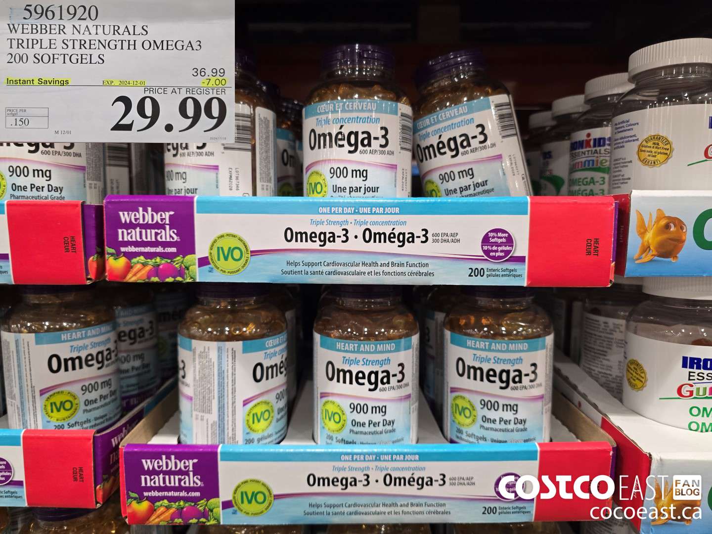 5961920 WEBBER NATURALS TRIPLE STRENGTH OMEGA3 200 SOFTGELS ($7.00 INSTANT SAVINGS EXPIRES ON 2024-12-01) $29.99