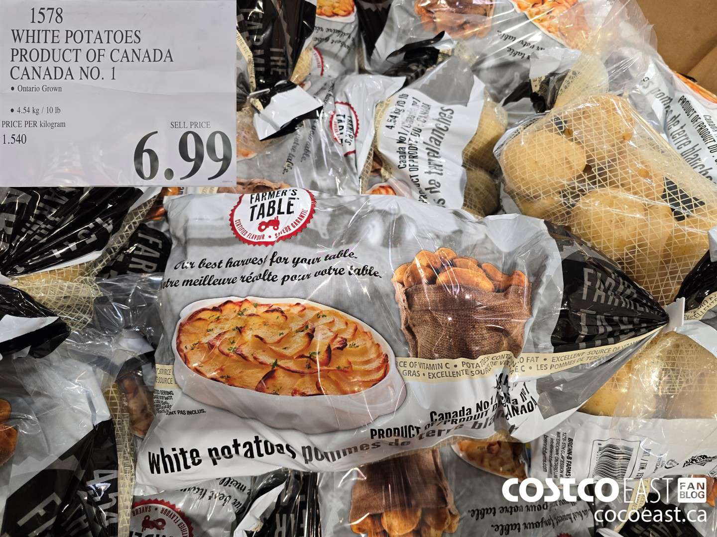 1578 WHITE POTATOES PRODUCT OF CANADA CANADA NO. 1 $6.99