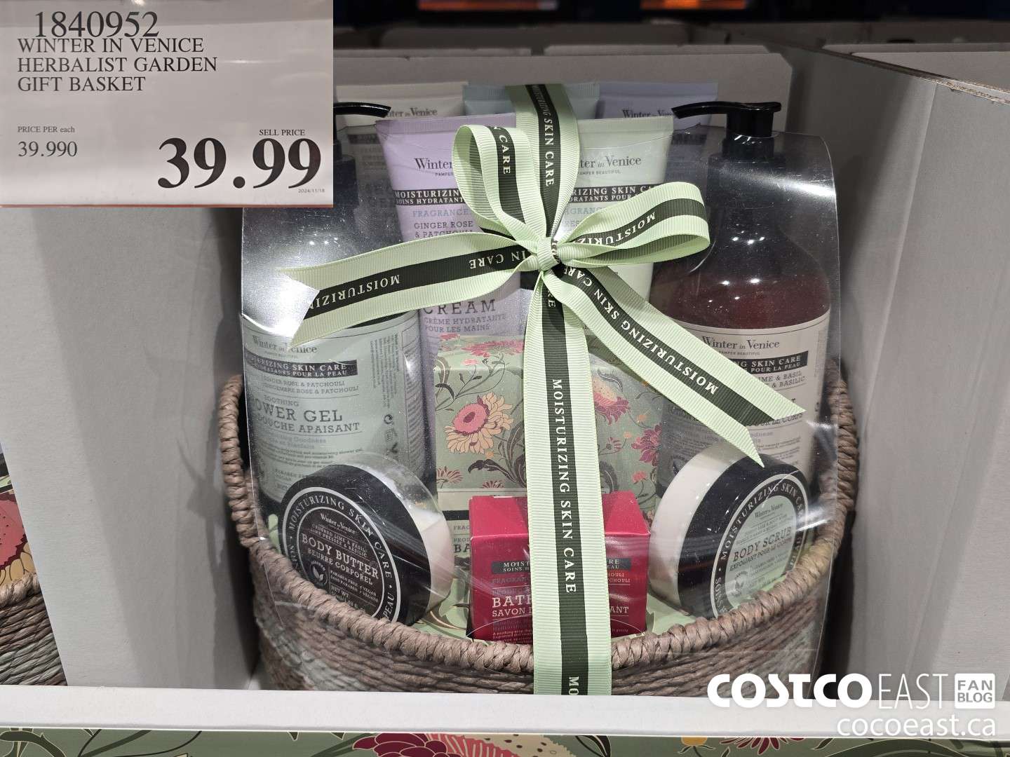 1840952 WINTER IN VENICE HERBALIST GARDEN GIFT BASKET $39.99