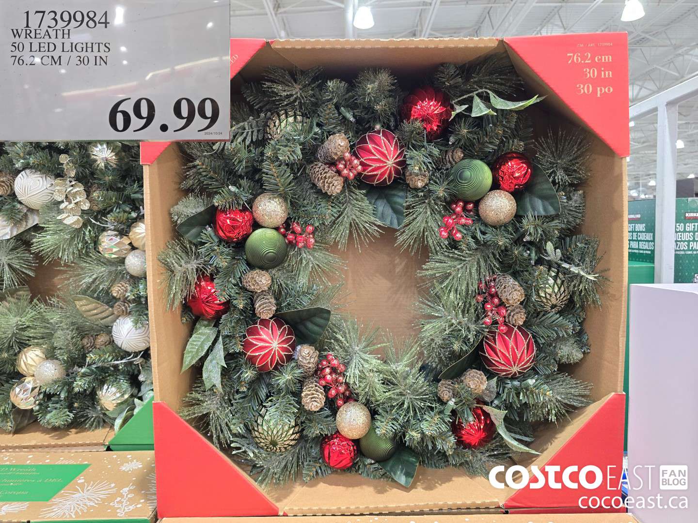 1739984 WREATH 50 LED LIGHTS 76.2 CM / 30 IN $69.99