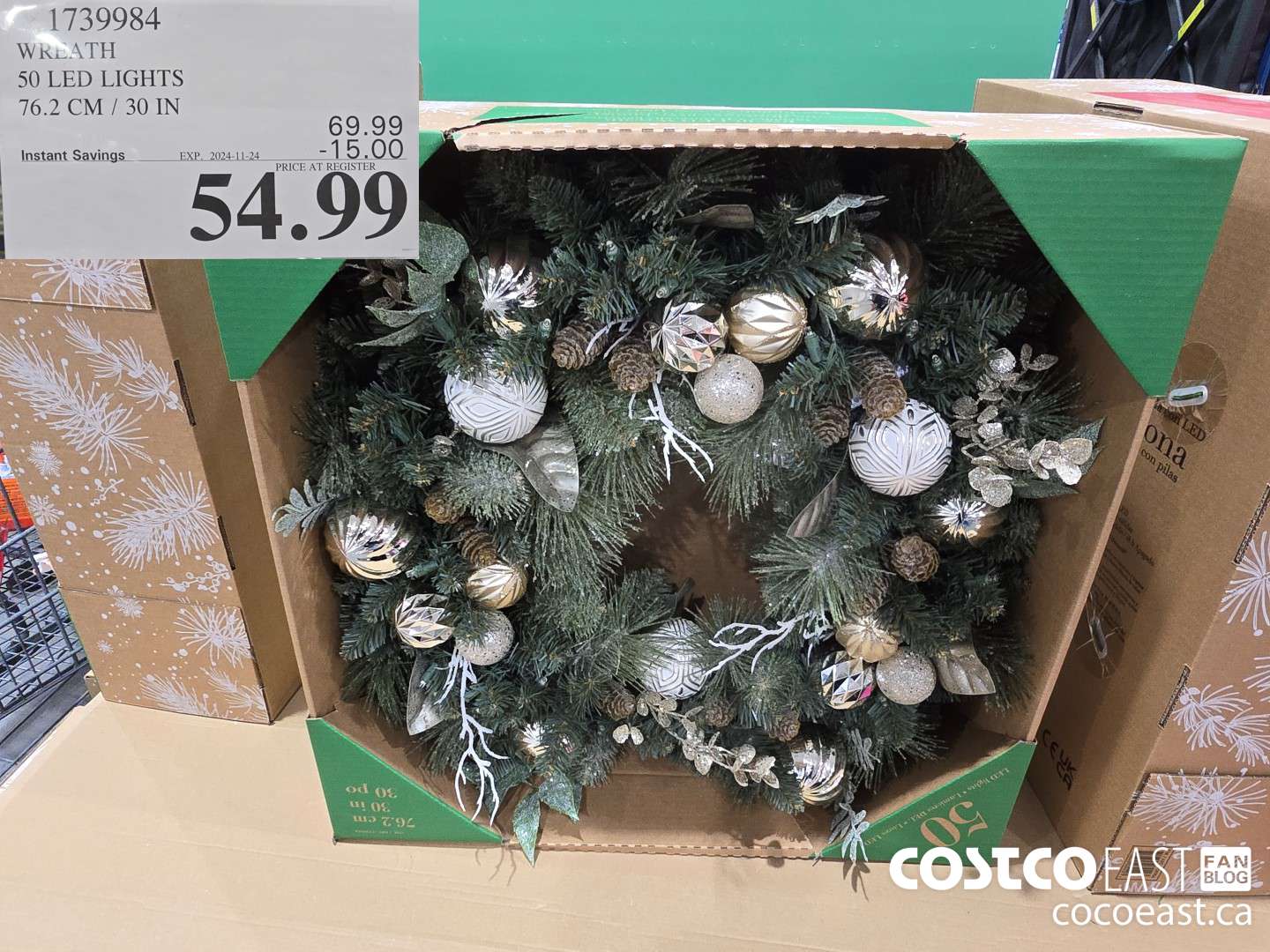 1739984 WREATH 50 LED LIGHTS 76.2 CM / 30 IN ($15.00 INSTANT SAVINGS EXPIRES ON 2024-11-24) $54.99