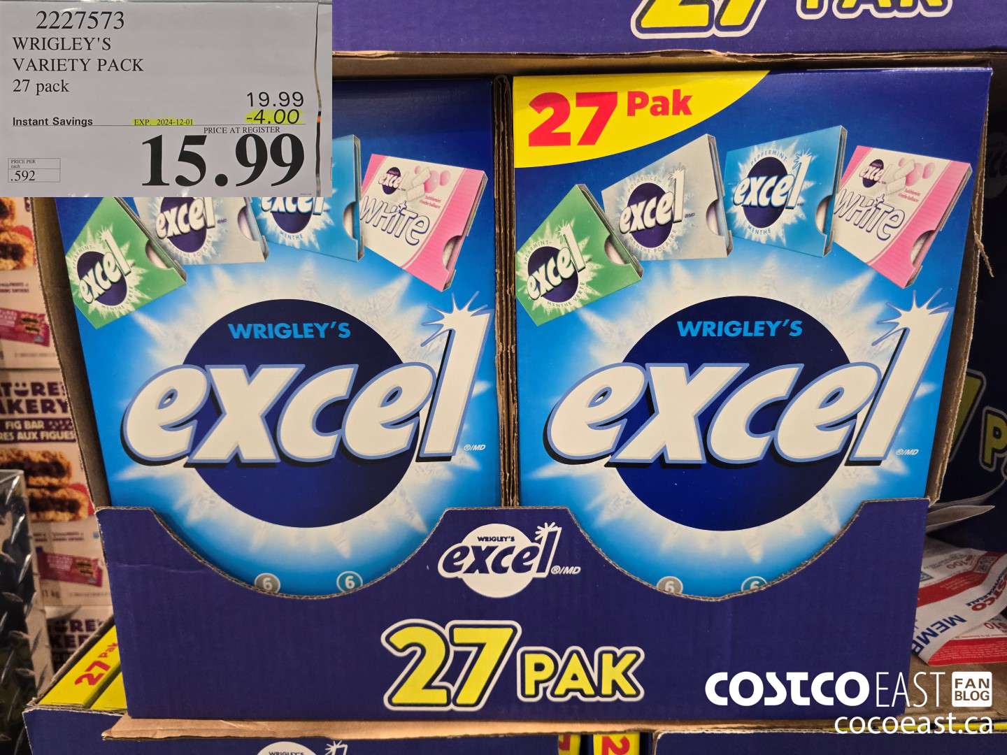 2227573 WRIGLEY'S VARIETY PACK 27 PACK (EXPIRES ON 2024-12-01) $15.99