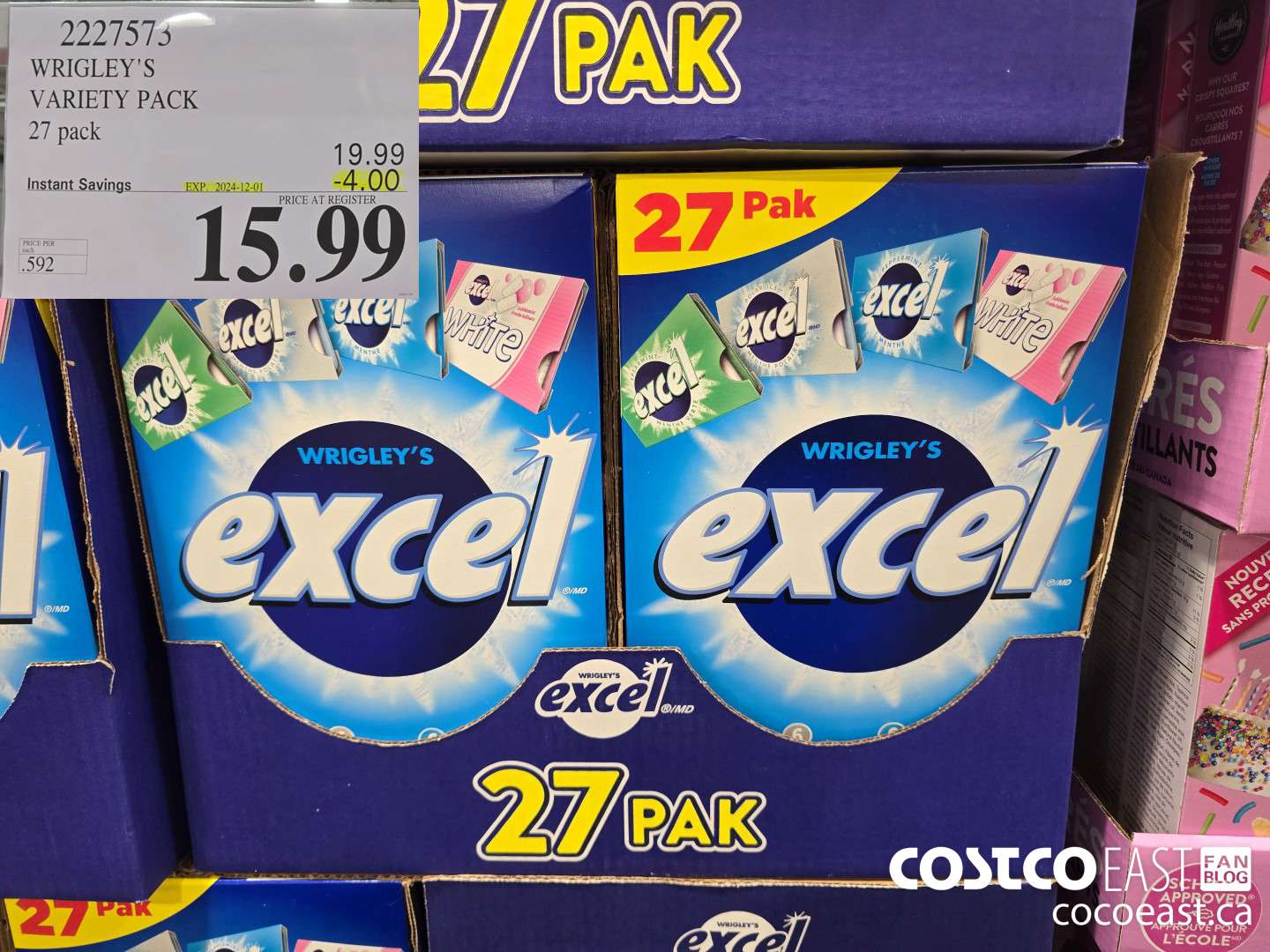 2227573 WRIGLEY'S VARIETY PACK 27 PACK ($4.00 INSTANT SAVINGS EXPIRES ON 2024-12-01) $15.99