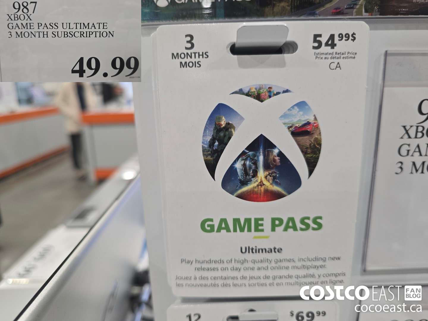 987 XBOX GAME PASS ULTIMATE 3 MONTH SUBSCRIPTION $49.99