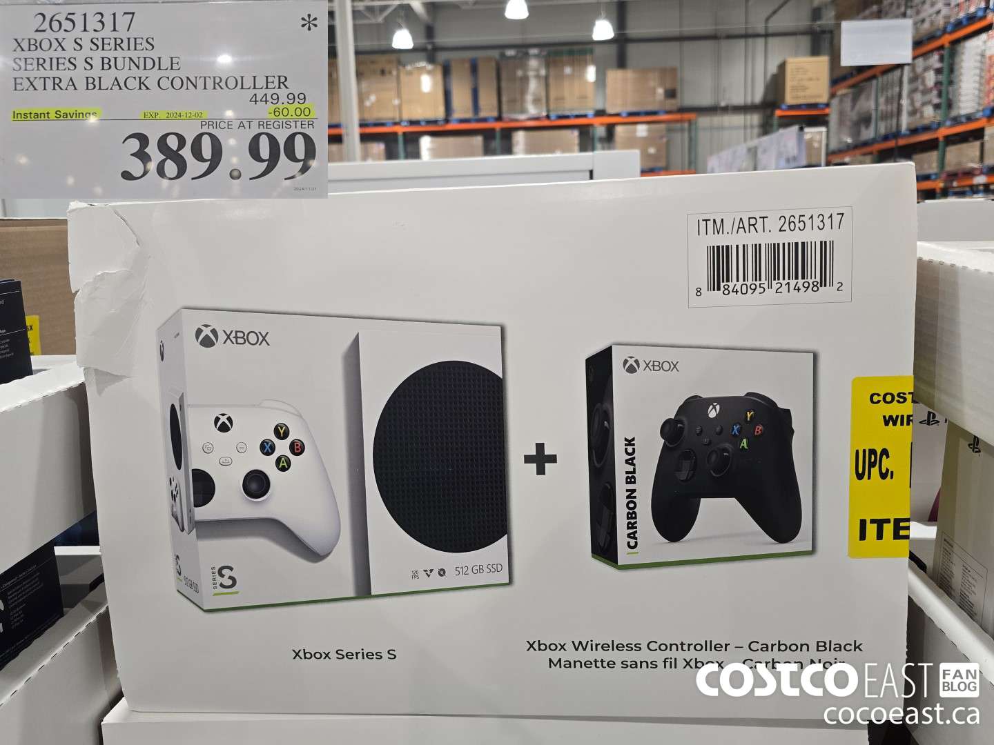 2651317 XBOX S SERIES SERIES S BUNDLE EXTRA BLACK CONTROLLER ($60.00 INSTANT SAVINGS EXPIRES ON 2024-12-02) $389.99
