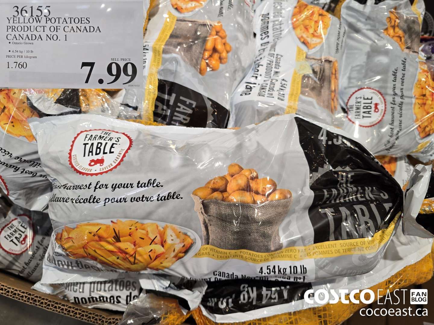 36155 YELLOW POTATOES PRODUCT OF CANADA CANADA NO. 1 $7.99