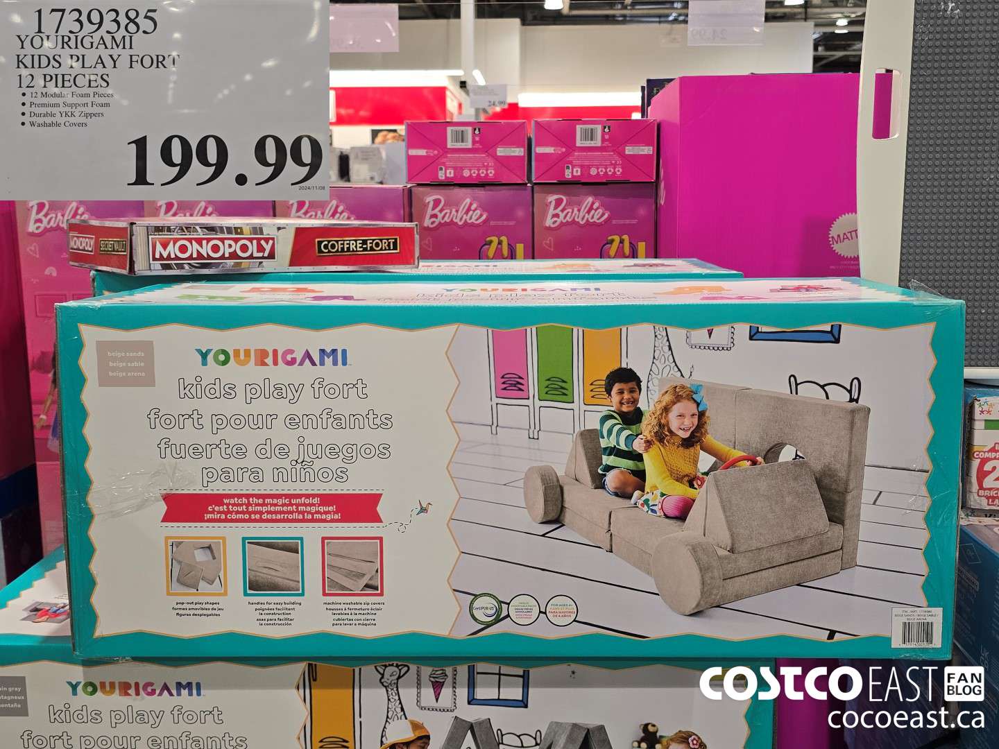 1739385 YOURIGAMI KIDS PLAY FORT 12 PIECES $199.99