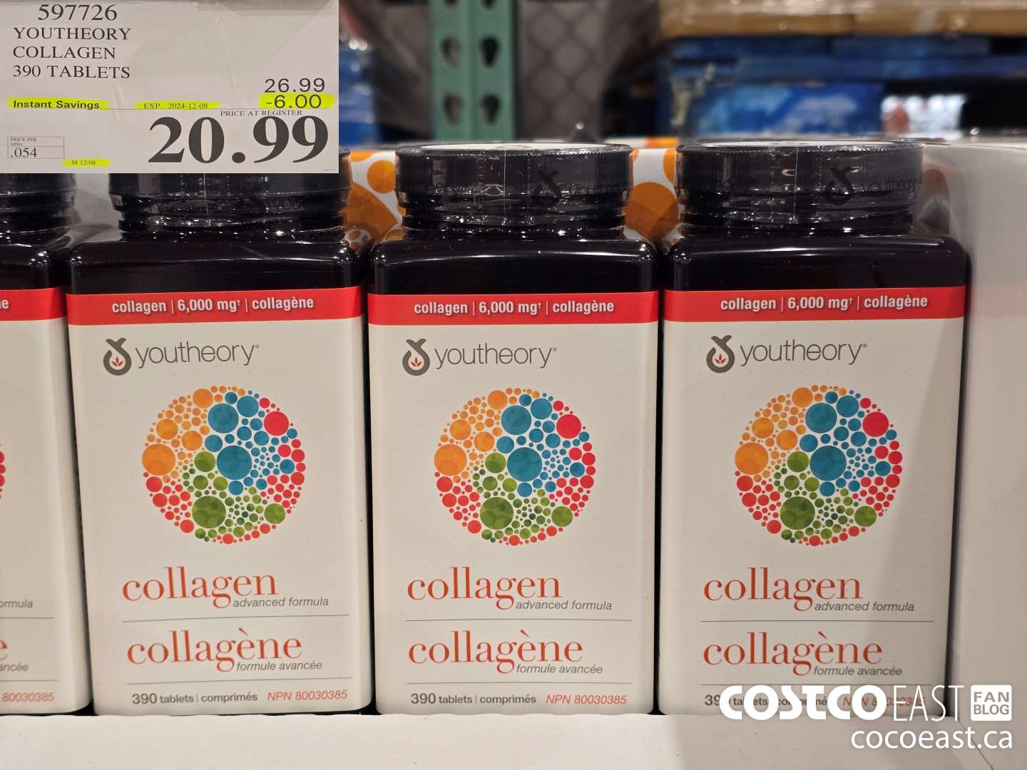597726 YOUTHEORY COLLAGEN 390 TABLETS ($6.00 INSTANT SAVINGS EXPIRES ON 2024-12-08) $20.99