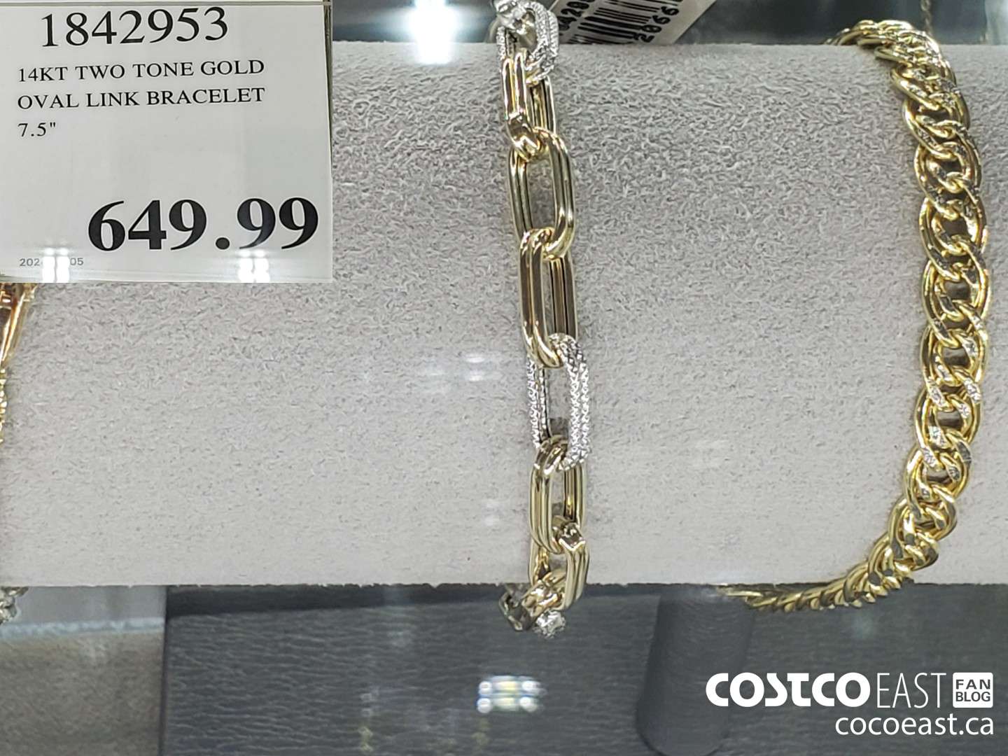 1842953 14KT TWO TONE GOLD OVAL LINK BRACELET  $649.99