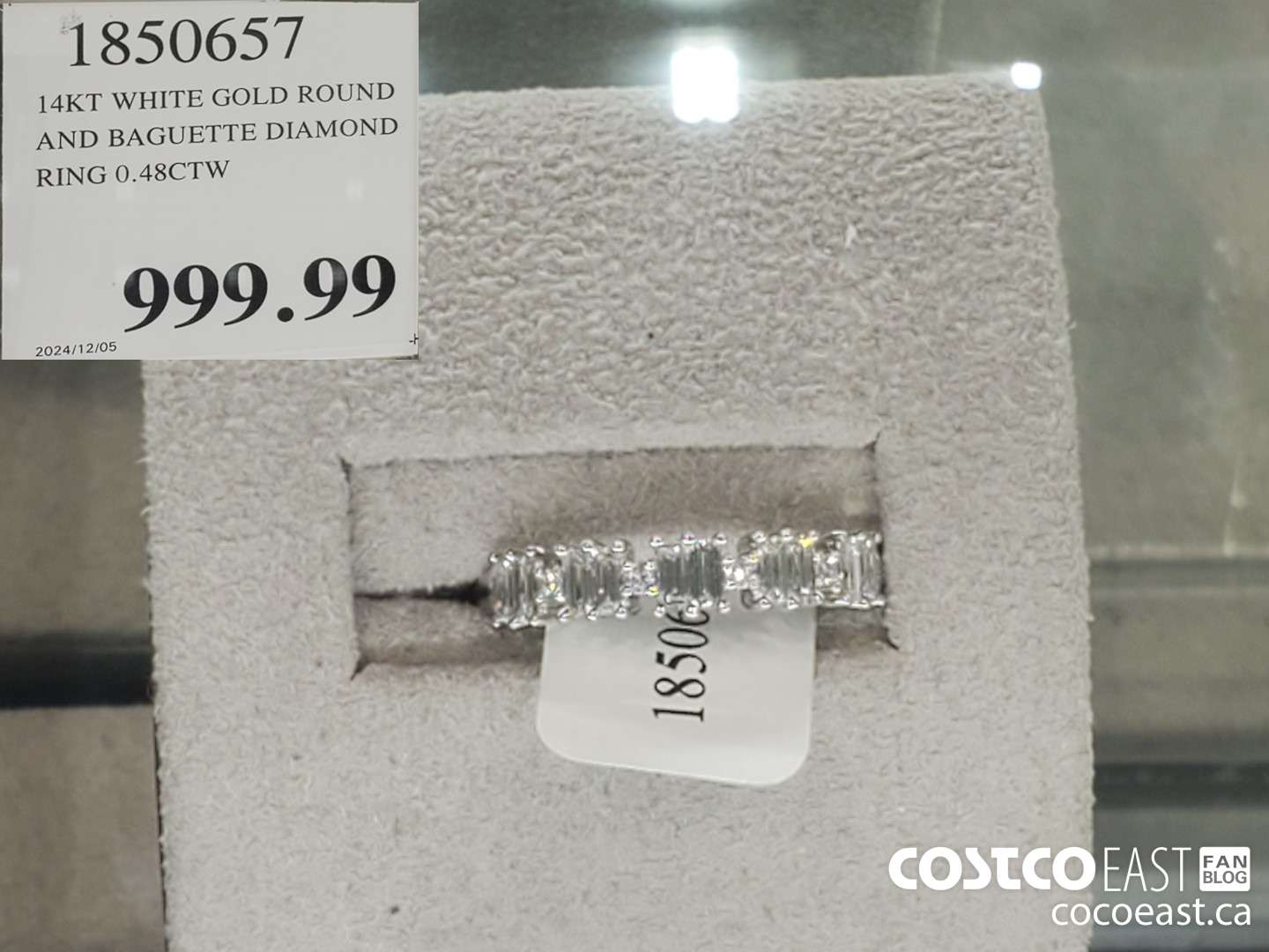 1850657 14KT WHILTE GOLD ROUND AND BAGUETTE DIAMOND RING 0.48CTW  $999.99