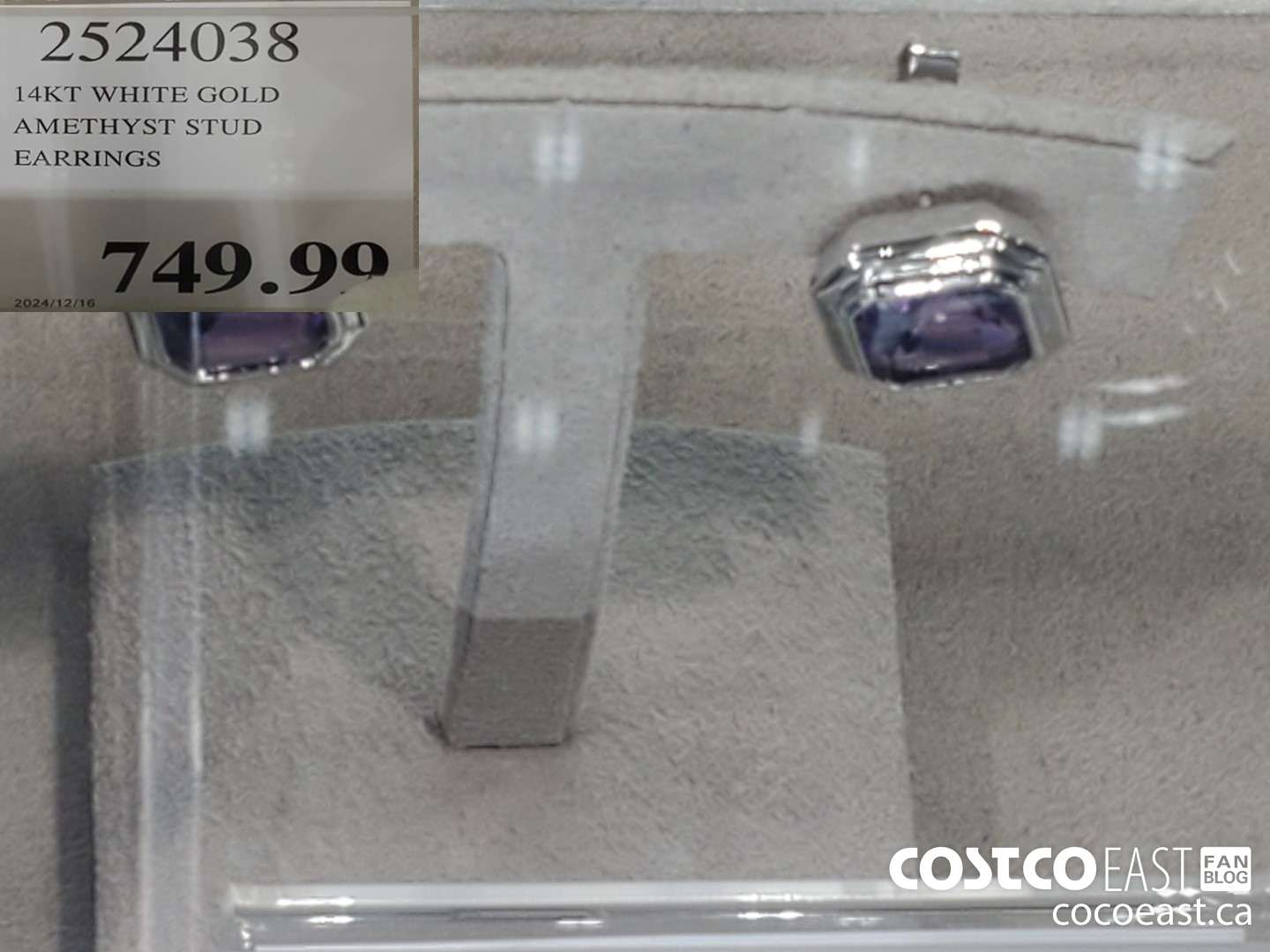 2524038 14KT WHITE GOLD AMETHYST STUD EARRINGS  $749.99