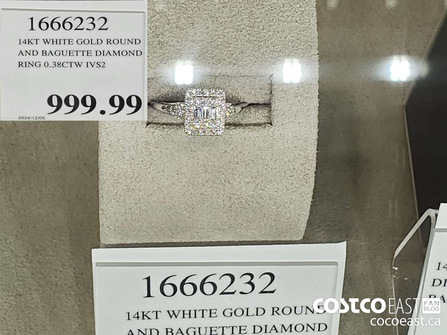 1666232 14KT WHITE GOLD ROUND AND BAGUETTE DIAMOND RING 0.38CTW IVS2  $999.99