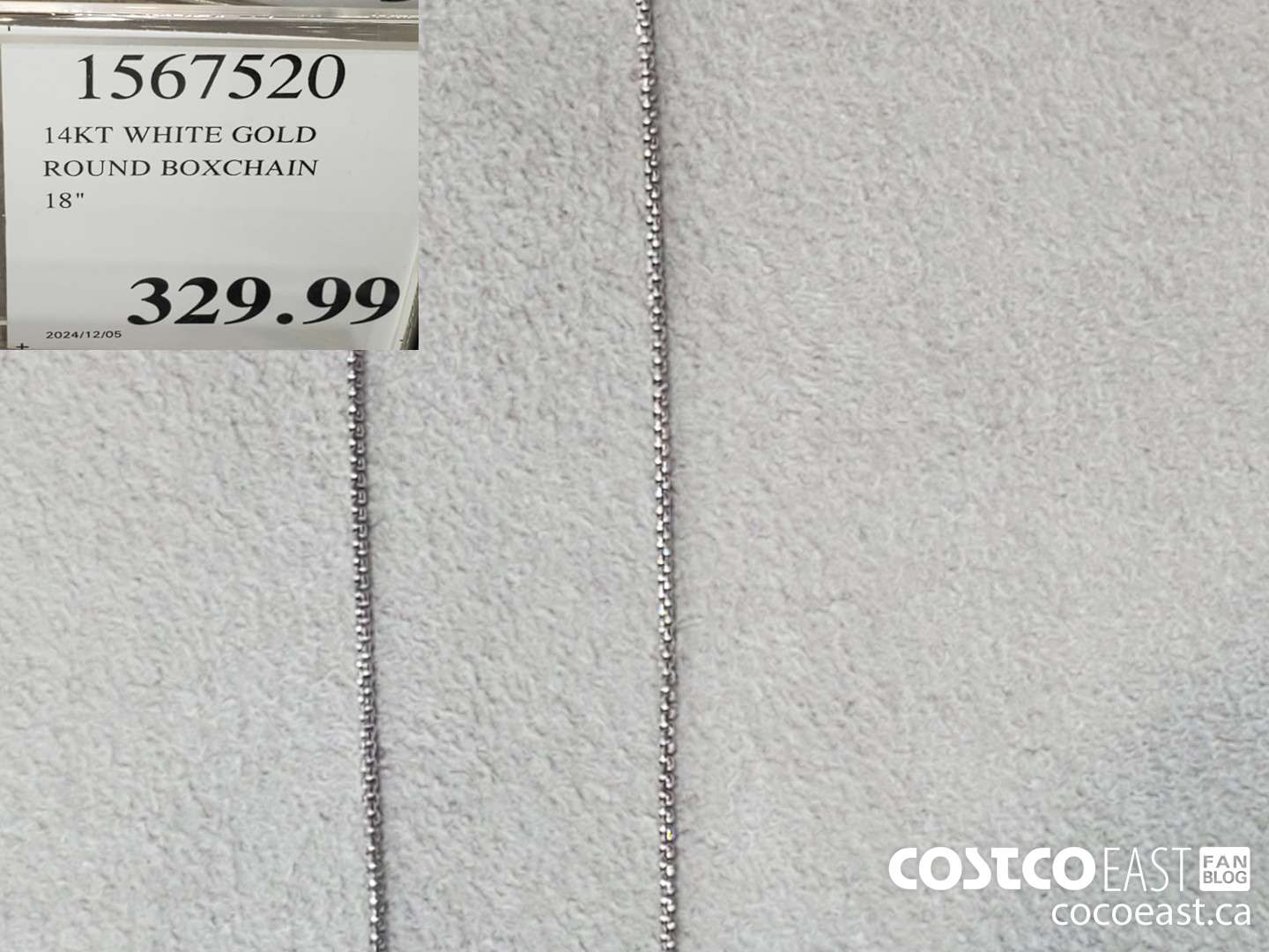 1567520 14KT WHITE GOLD ROUND BOXCHAIN 18