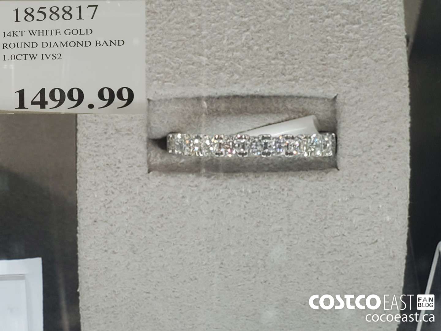 1858817 14KT WHITE GOLD ROUND DIAMOND BAND 1.0CTW IVS2  $1499.99