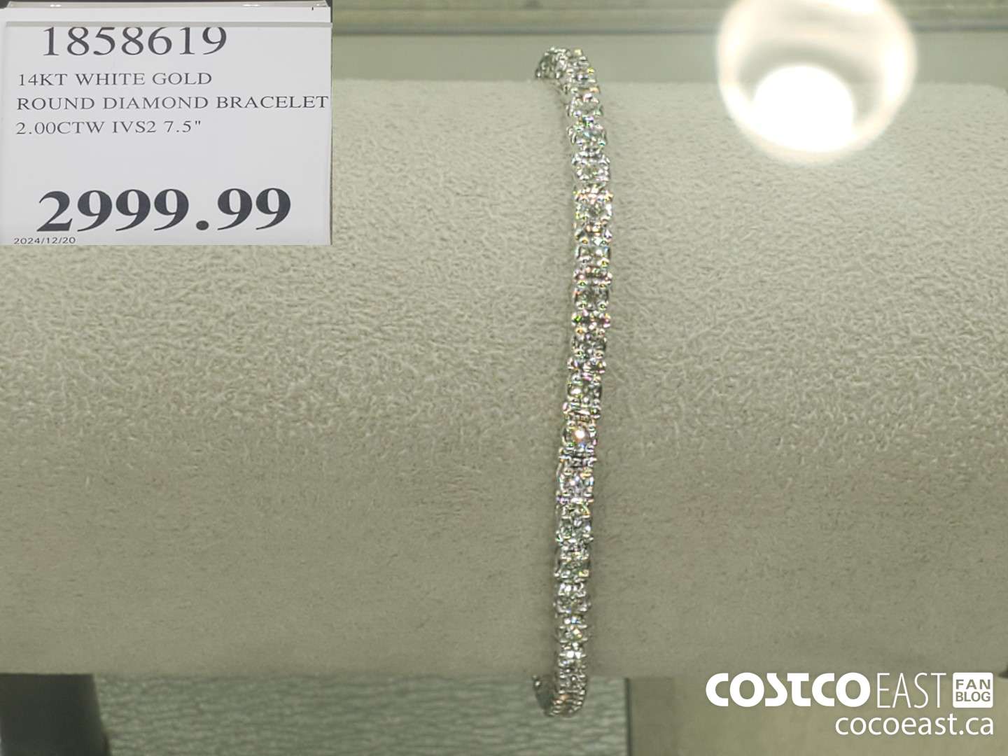 1858619 14KT WHITE GOLD ROUND DIAMOND BRACELET 2.00 CTW IVS2 7.5