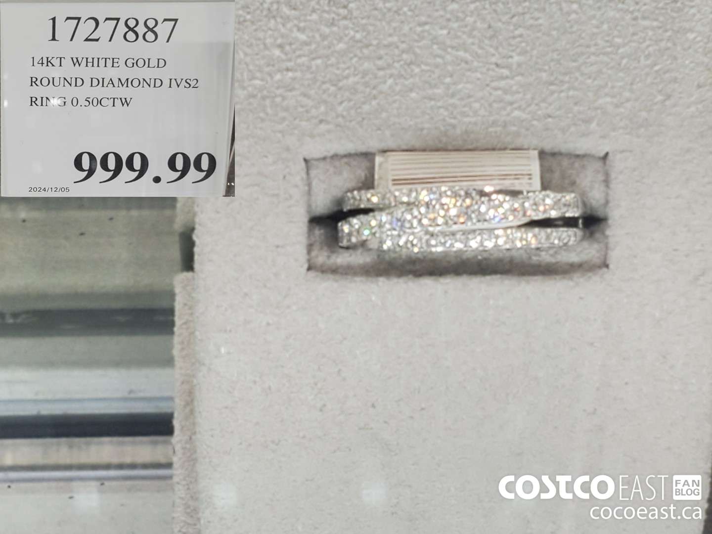 1727887 14KT WHITE GOLD ROUND DIAMOND IVS2 RING 0.50CTW $999.99