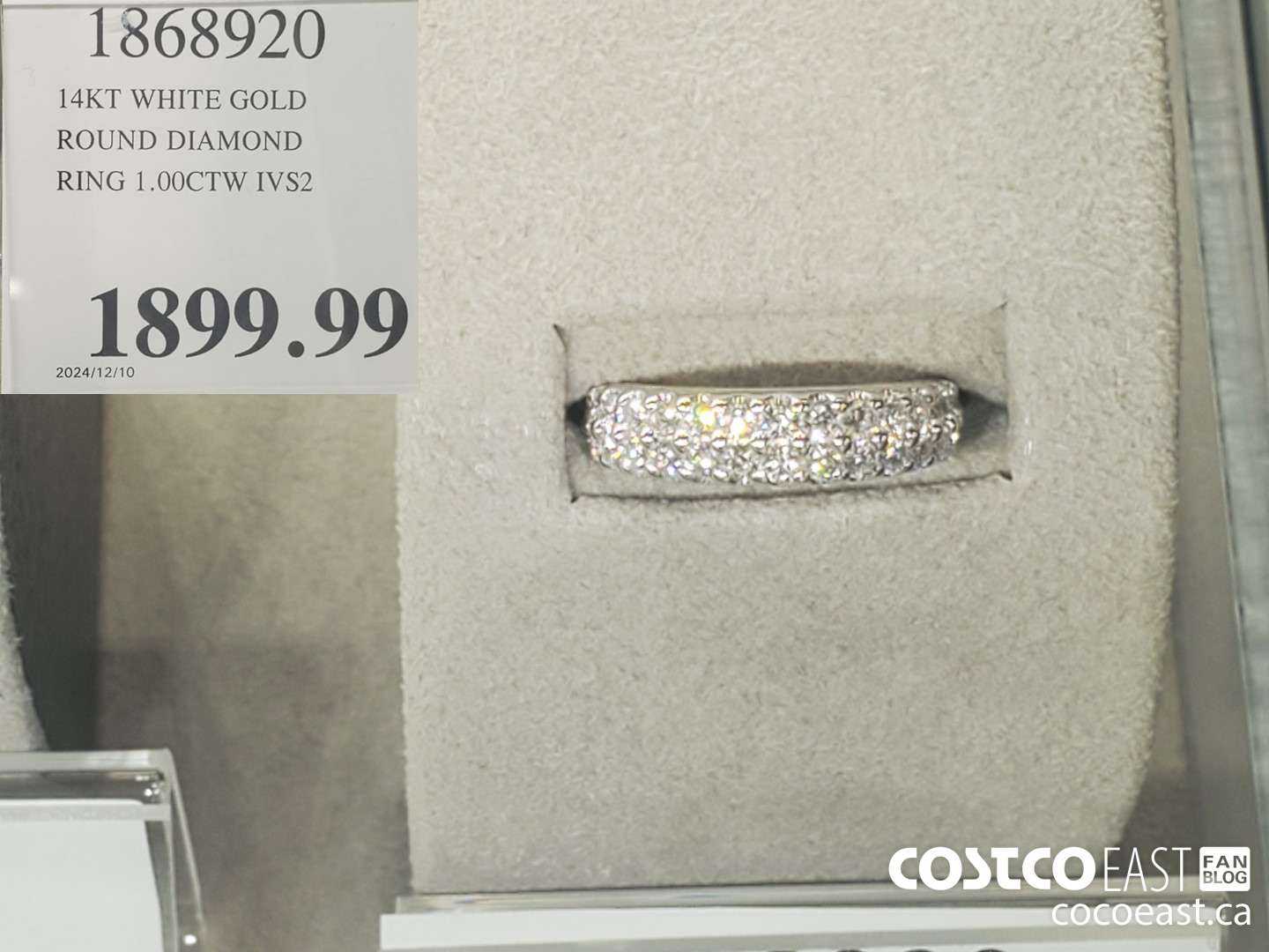 1868920 14KT WHITE GOLD ROUND DIAMOND RING 1.00CTW IVS2 $1899.99