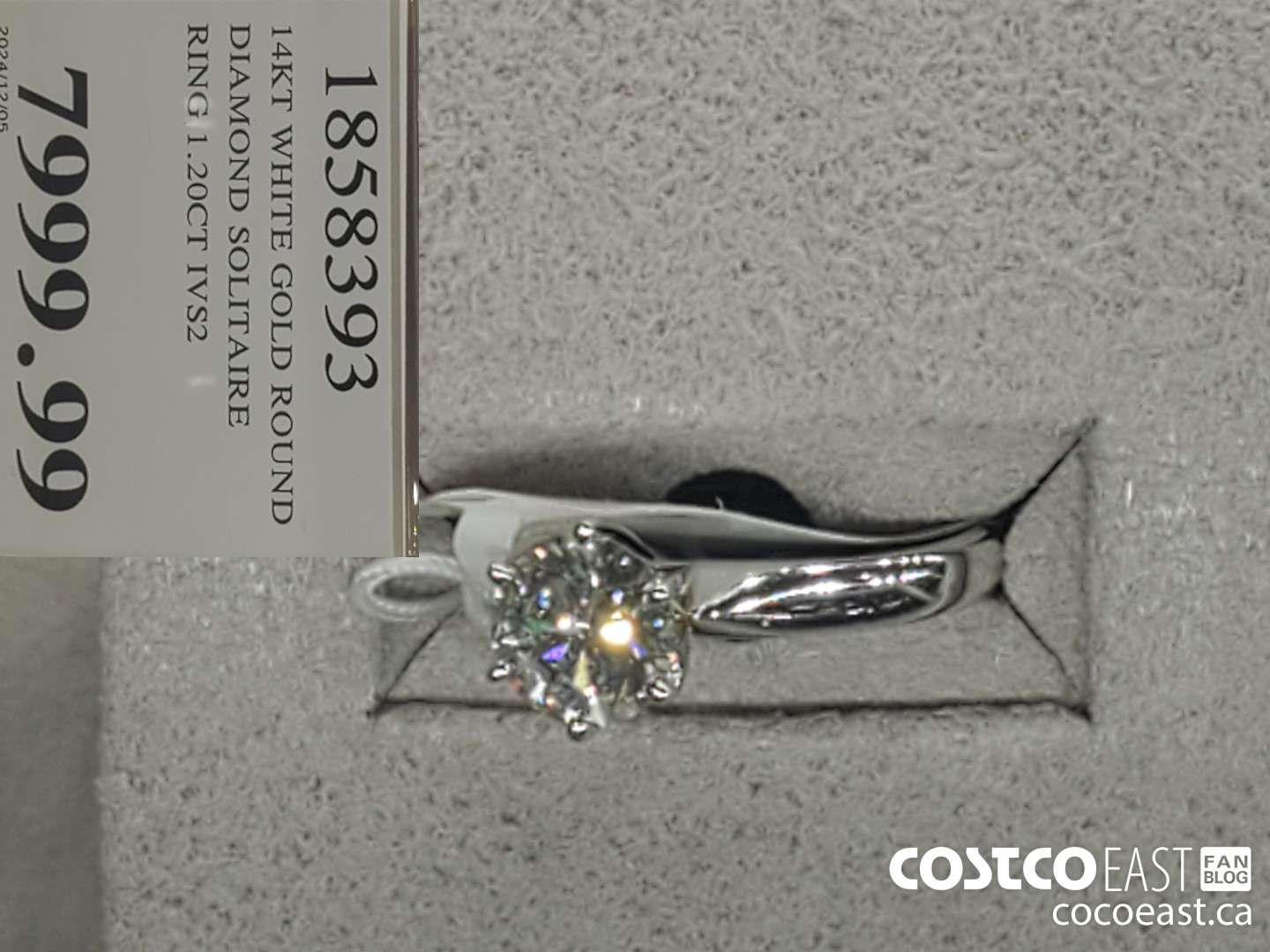 1858393 14KT WHITE GOLD ROUND DIAMOND SOLITAIRE  $7999.99