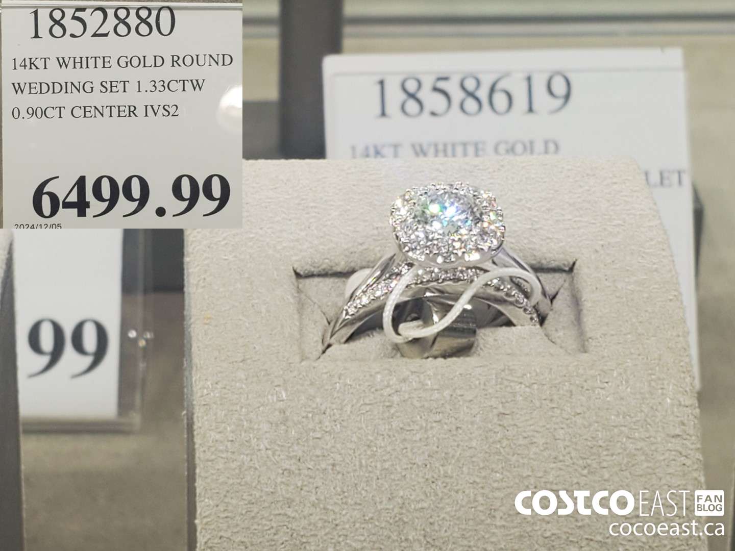 1852880 14KT WHITE GOLD ROUND WEDDING SET 1.33CTW 0.90CT CENTER IVS2  $6499.99