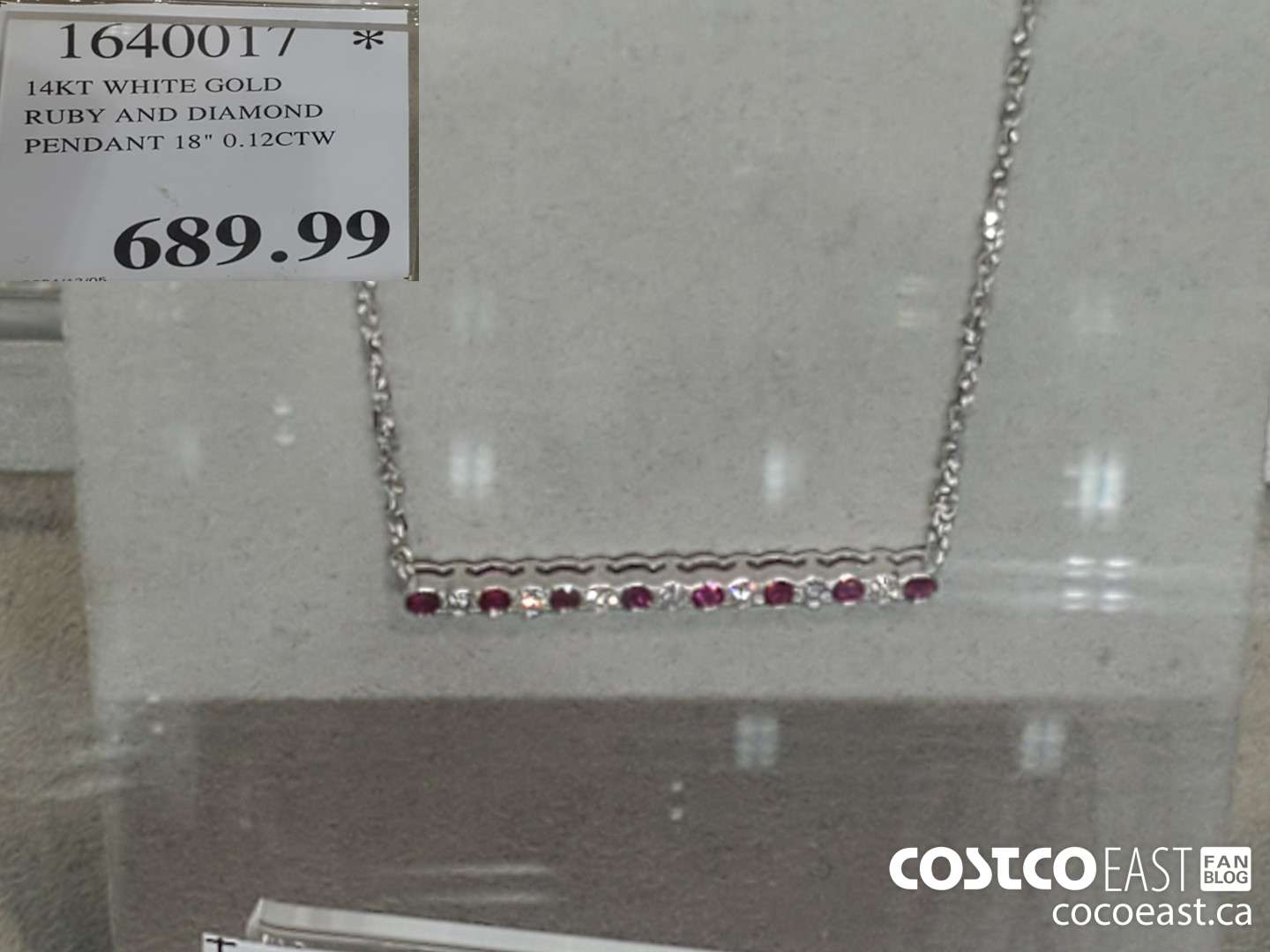 1640017 14KT WHITE GOLD RUBY AND DIAMOND PENDANT 18