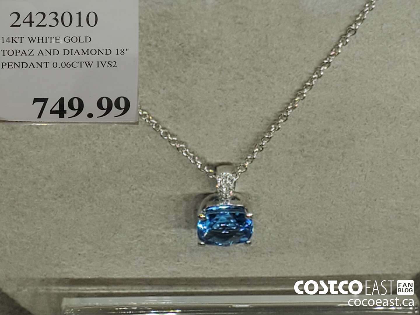 2423010 14KT WHITE GOLD TOPAZ AND DIAMOND 18