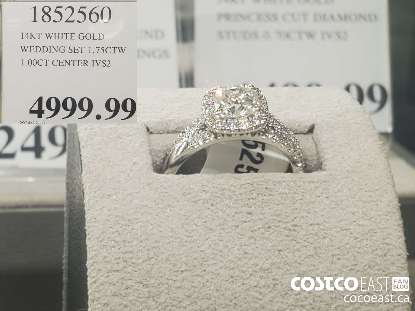 1852560 14KT WHITE GOLD WEDDING SET 1.75CTW 1.QOCT CENTER IVS2  $4999.99