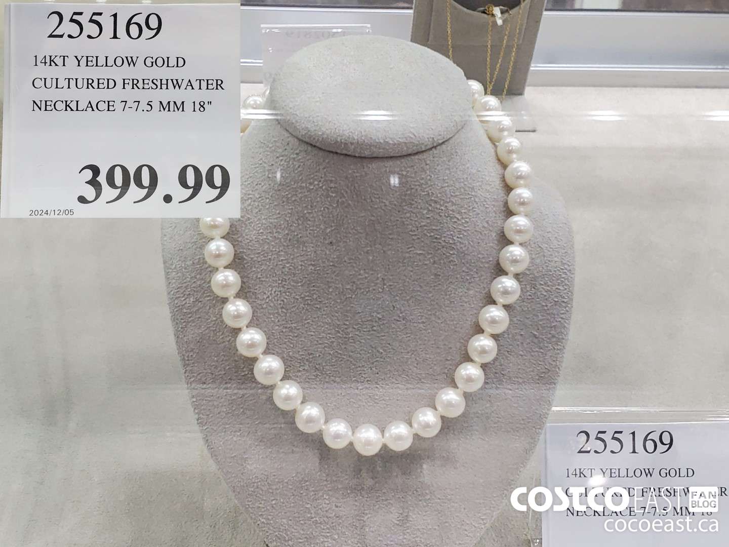 255169 14KT YELLOW GOLD CULTURED FRESHWATER NECKLACE 7-7.5 MM 18