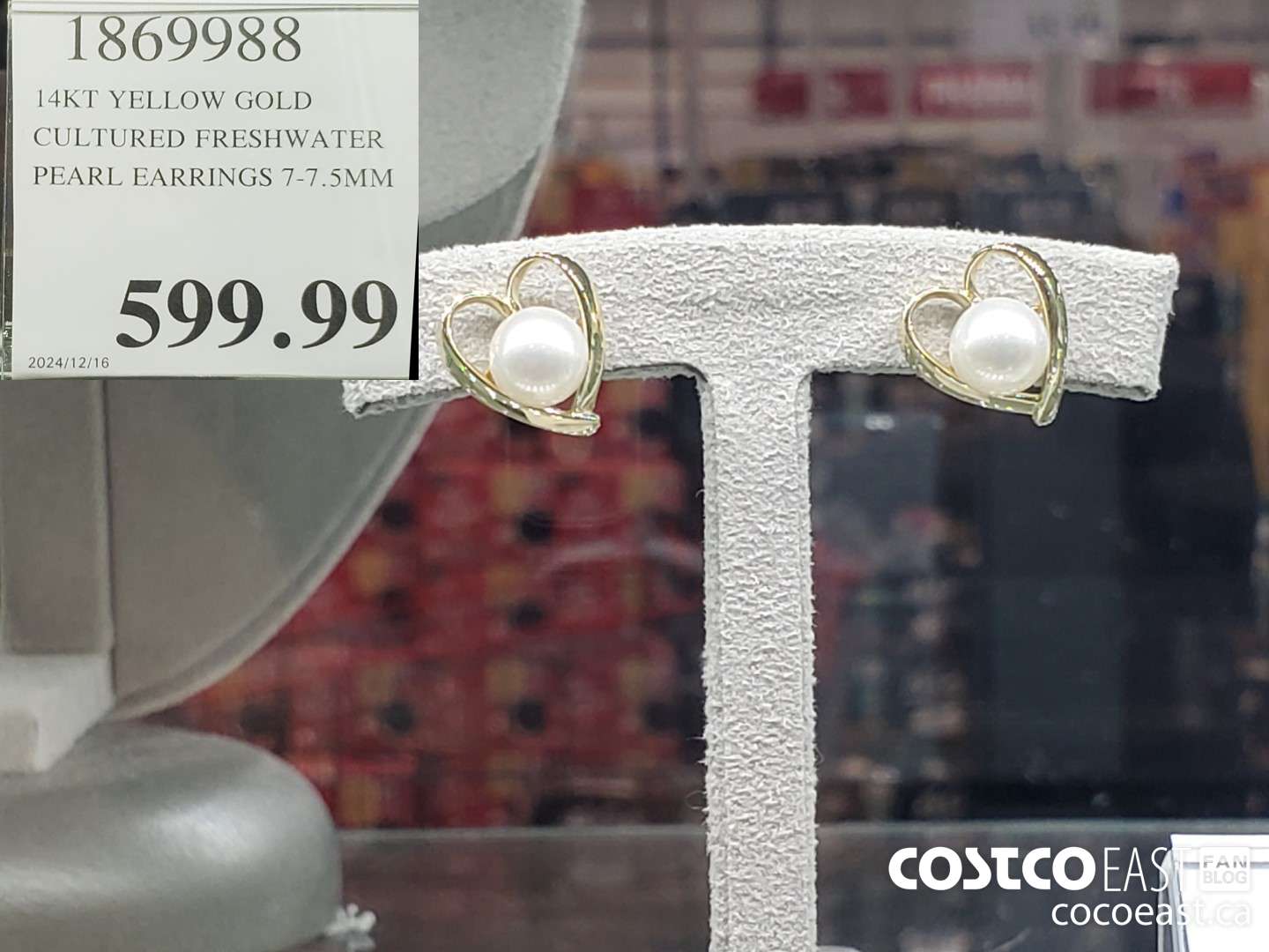 1869988 14KT YELLOW GOLD CULTURED FRESHWATER PEARL EARRINGS 7-7.5MM  $599.99