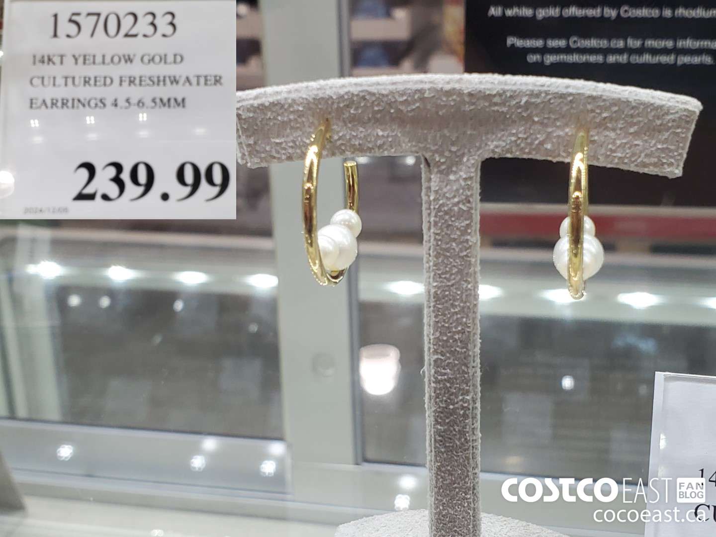 1570233 14KT YELLOW GOLD CULTURED PRESHWATER EARRINGS 4.5-6.5MM  $239.99