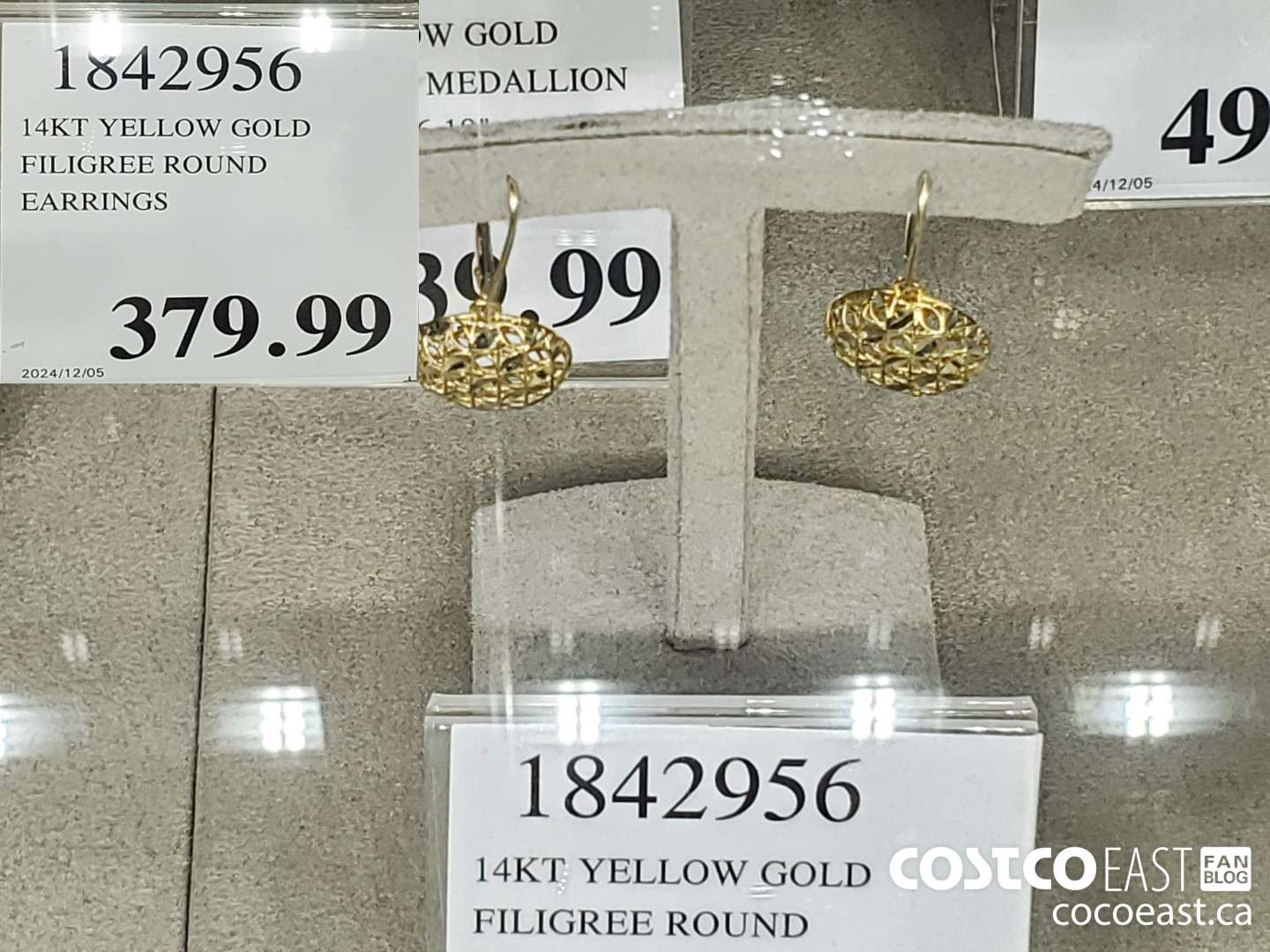 1842956 14KT YELLOW GOLD FILIGREE ROUND EARRINGS $379.99