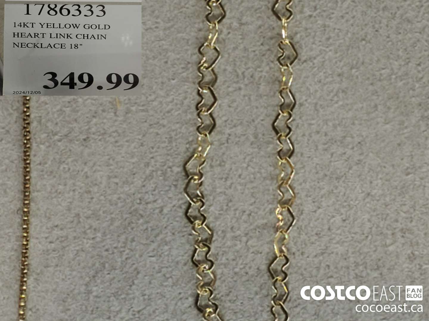 1786333 14KT YELLOW GOLD HEART LINK CHAIN  $349.99