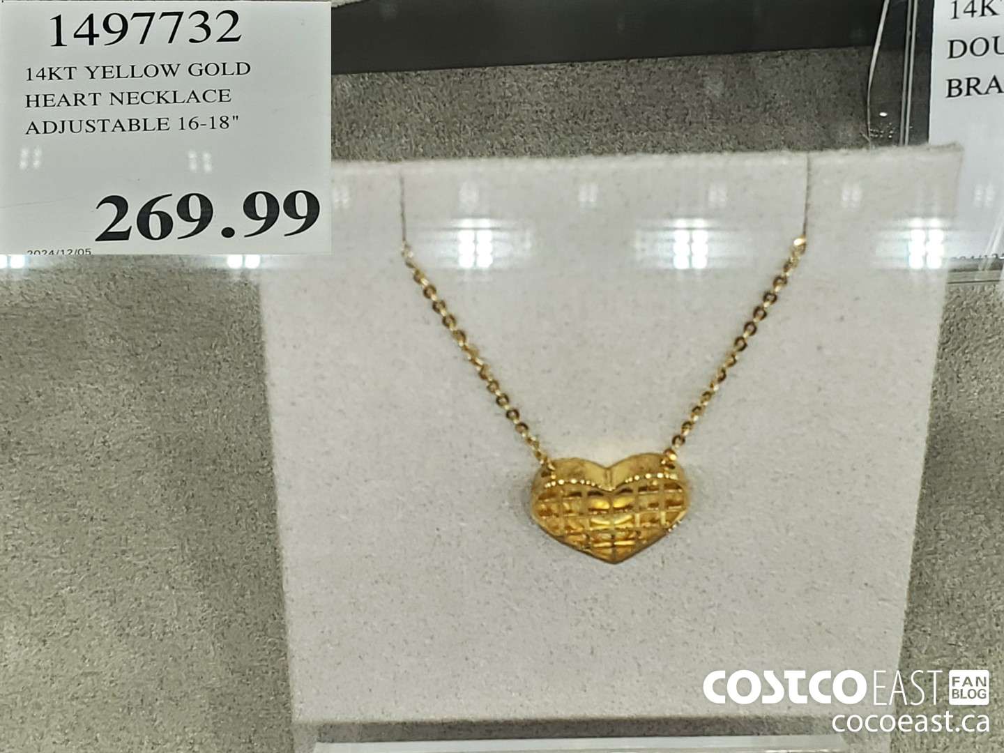 1497732 14KT YELLOW GOLD HEART NECKLACE ADJUSTABLE 16-18