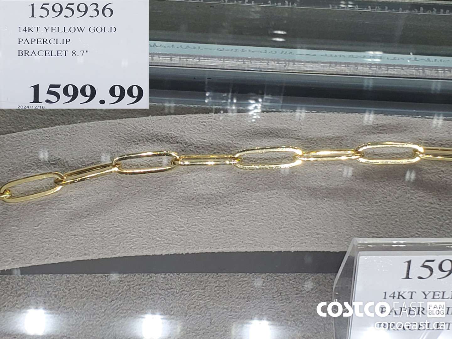 1595936 14KT YELLOW GOLD PAPERCLIP BRACELET  $1599.99