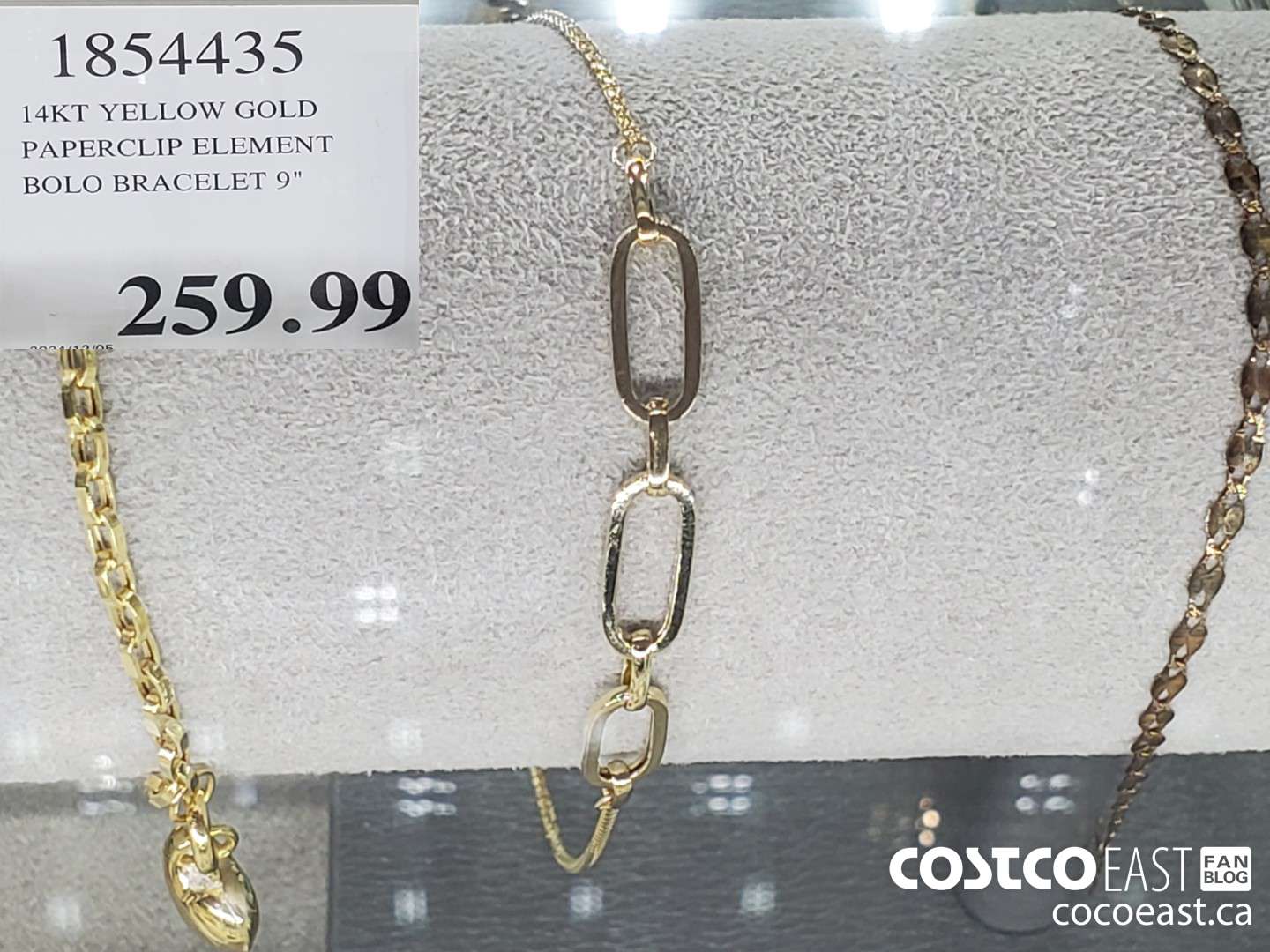 1854435 14KT YELLOW GOLD PAPERCLIP ELEMENT BOLO BRACELET 9