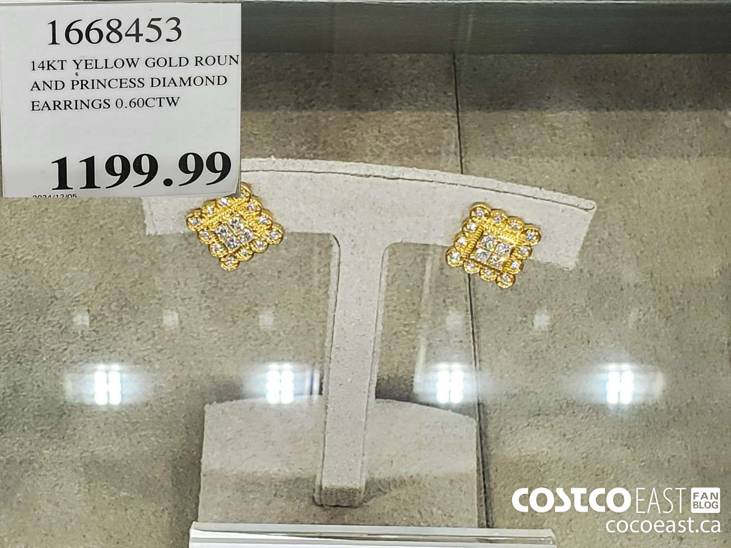 1668453 14KT YELLOW GOLD ROUND AND PRINCESS DIAMOND EARRINGS 0.60CTW  $1199.99