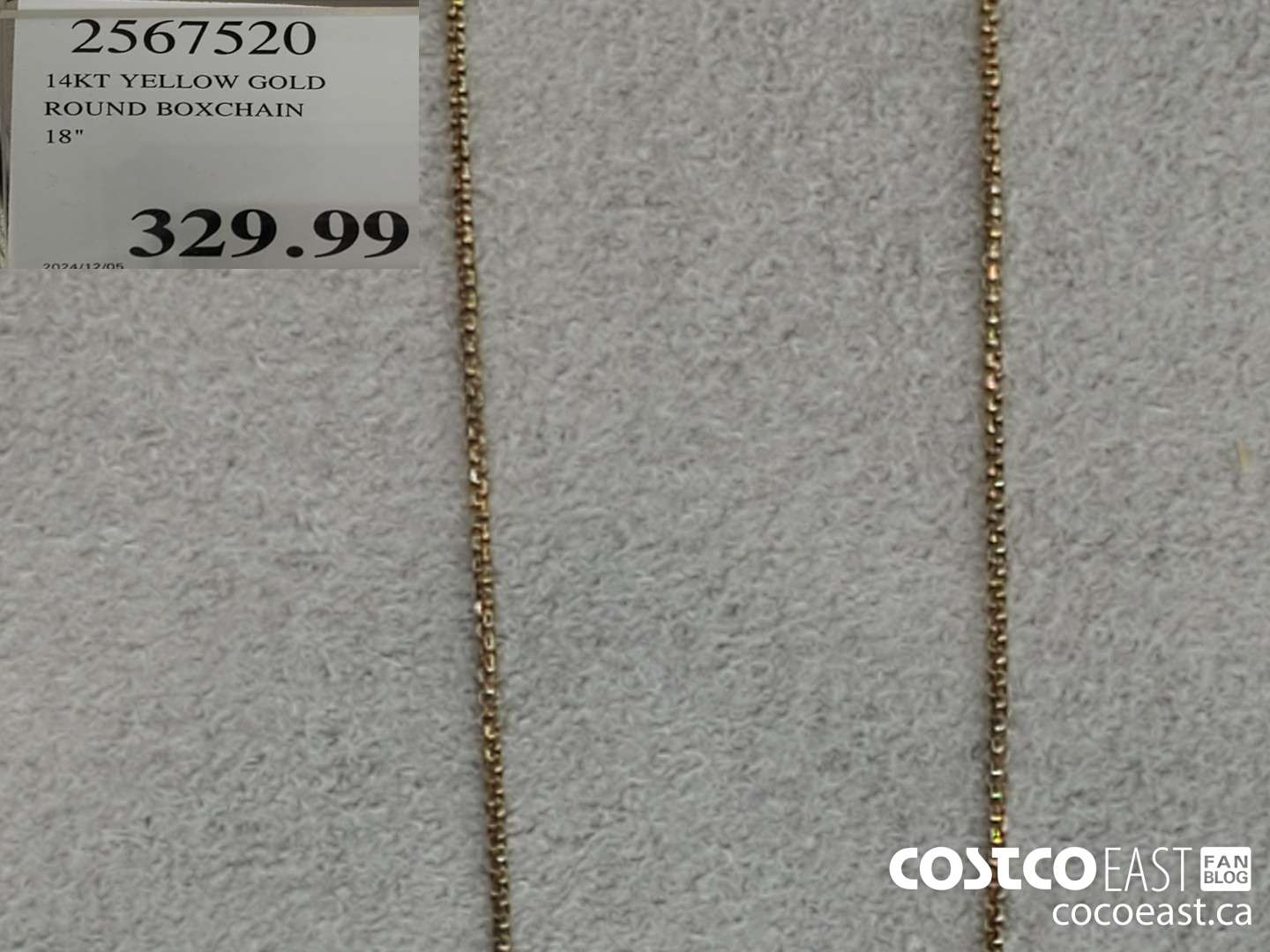 2567520 14KT YELLOW GOLD ROUND BOXCHAIN 18